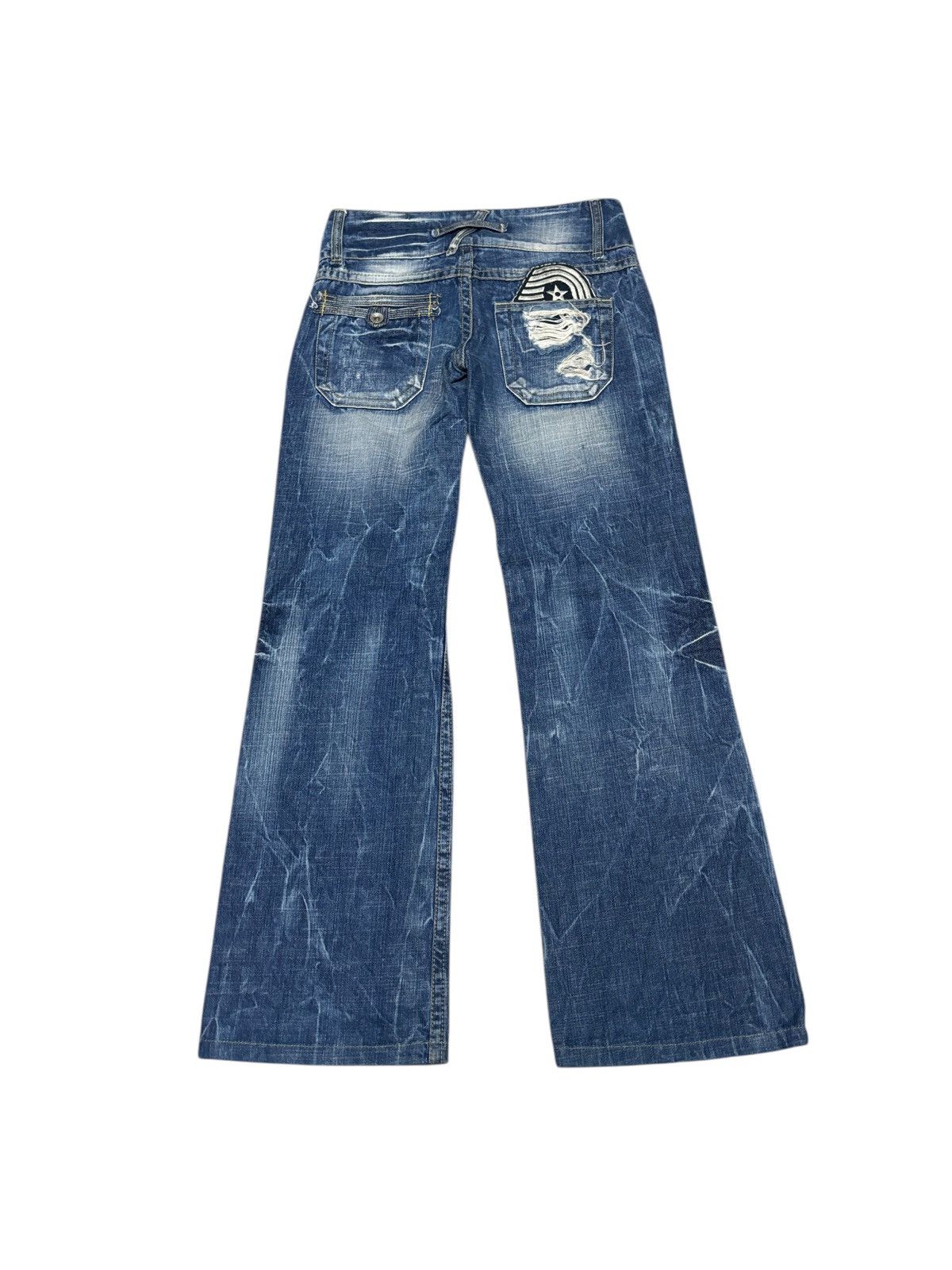Japanese Brand Y2K Red Pepper Wide Flare Denim Jeans Size 30" / US 8 / IT 44 - 1 Thumbnail