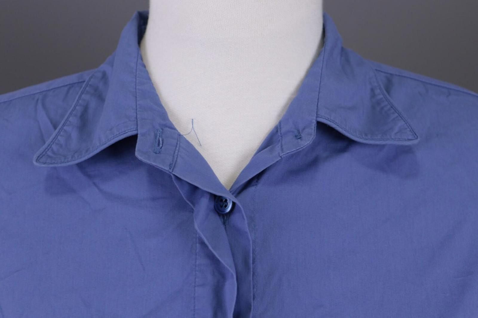 Designer Max Mara Blue Button Down Shirt Size US 8 / I 42 / GB 10 Size M / US 6-8 / IT 42-44 - 5 Thumbnail