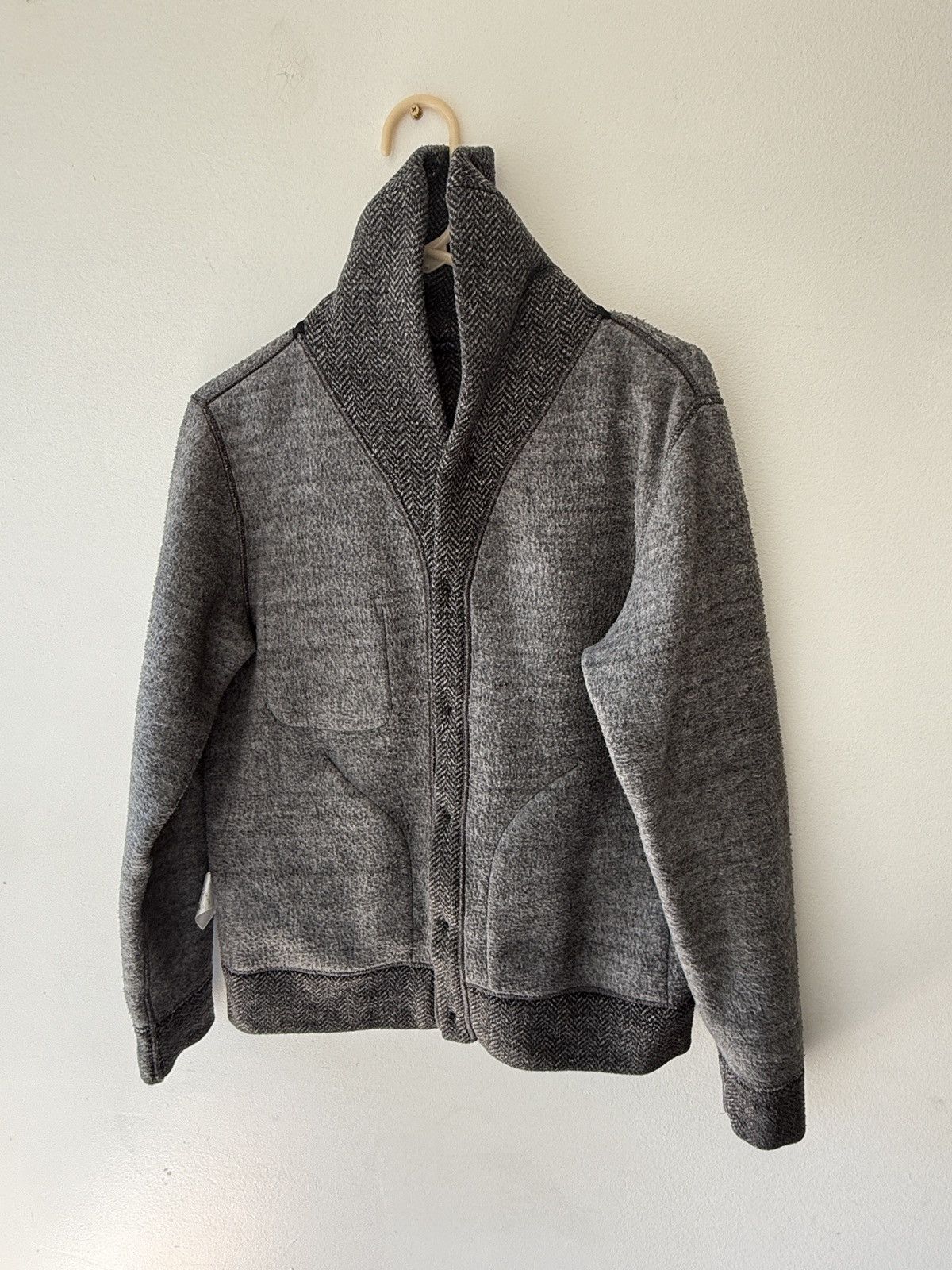 Beams Plus Beams+ Digital Houndstooth Shawl Neck Cardigan Size US M / EU 48-50 / 2 - 8 Thumbnail