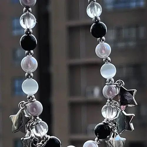 Jewelry × Vintage Elegant Star Zircon Beaded Pendant Necklace Size ONE SIZE - 2 Thumbnail