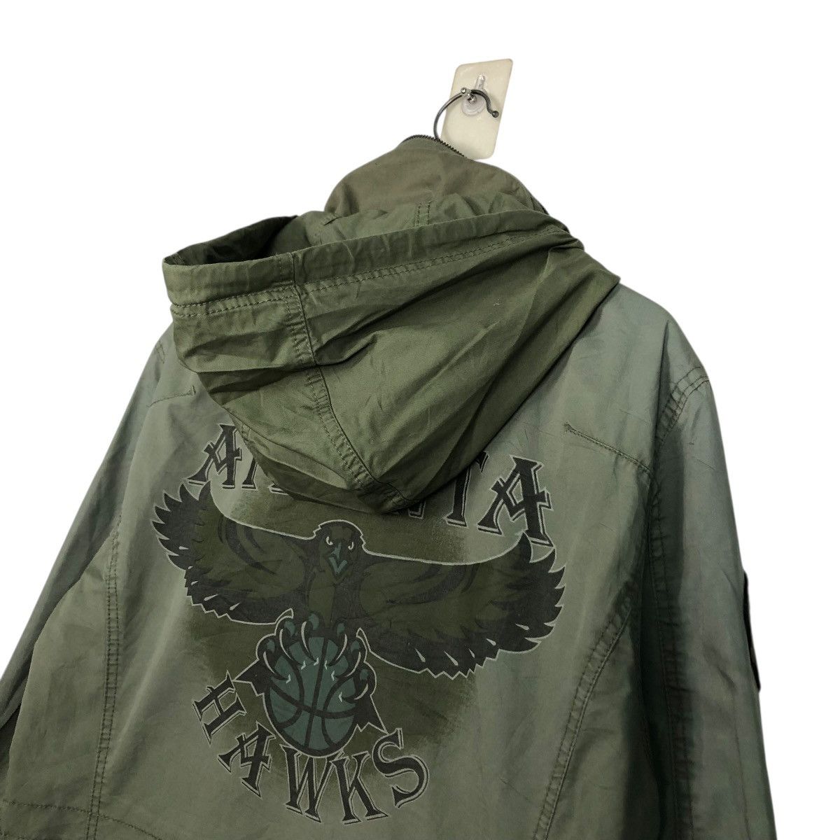 NBA 🔥RICH GREEN HOODIE BIKER JACKET NBA ATLANTA HAWKS BIG LOGO Size US L / EU 52-54 / 3 - 12 Thumbnail
