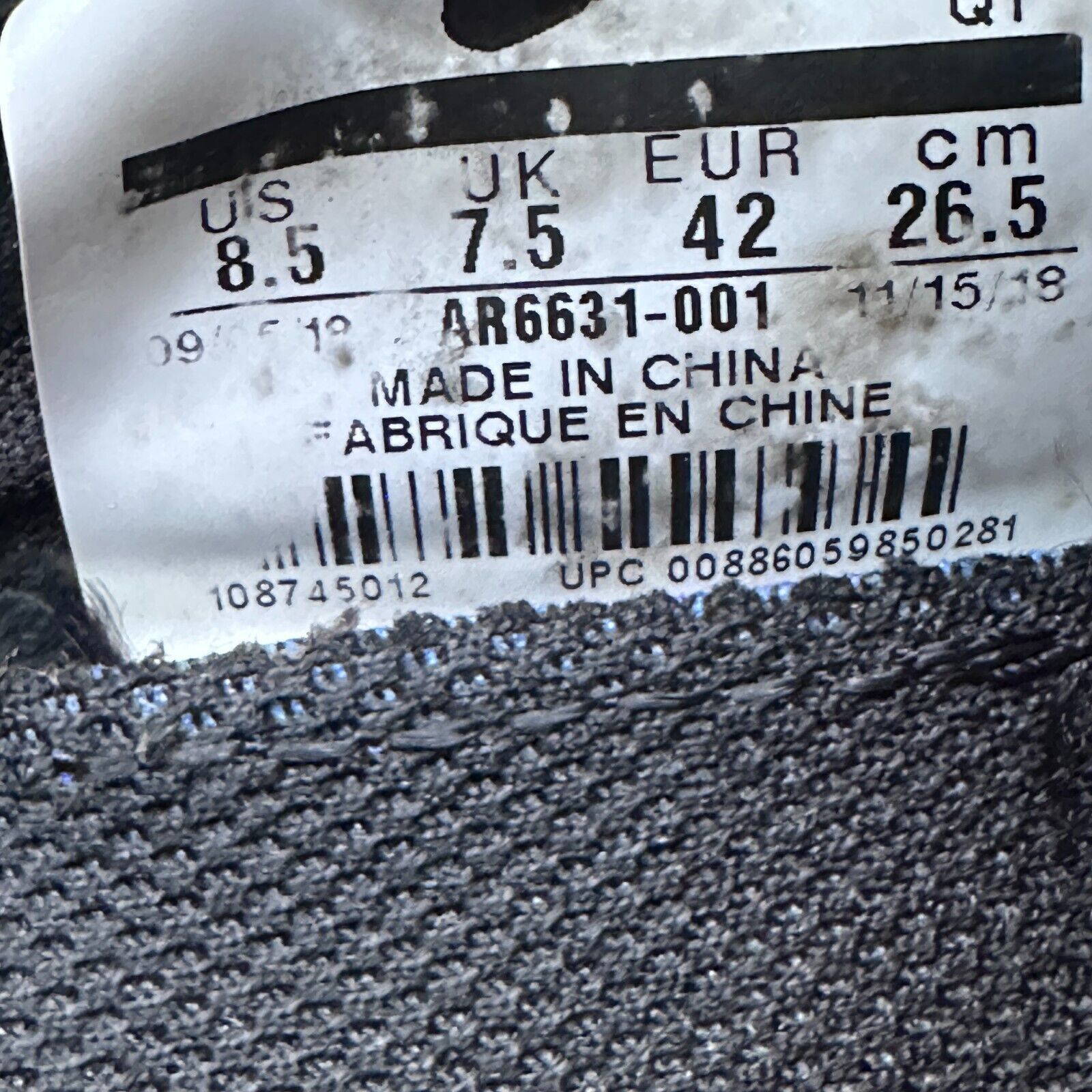 Nike Nike Air VaporMax 2019 Shoes Men's 8.5 Black AR6631-001 Size US 8.5 / EU 41-42 - 7 Thumbnail