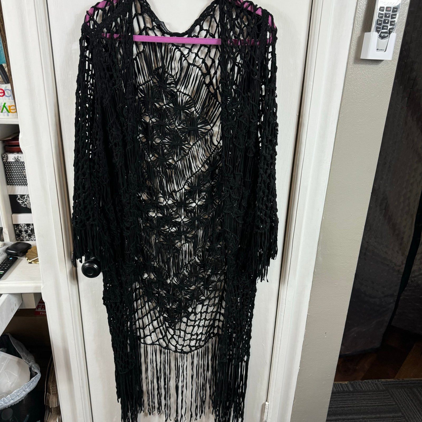 LAMARQUE Lamarque black braided suede jacket with fringe. Coverup Size US S / EU 44-46 / 1 - 1 Thumbnail