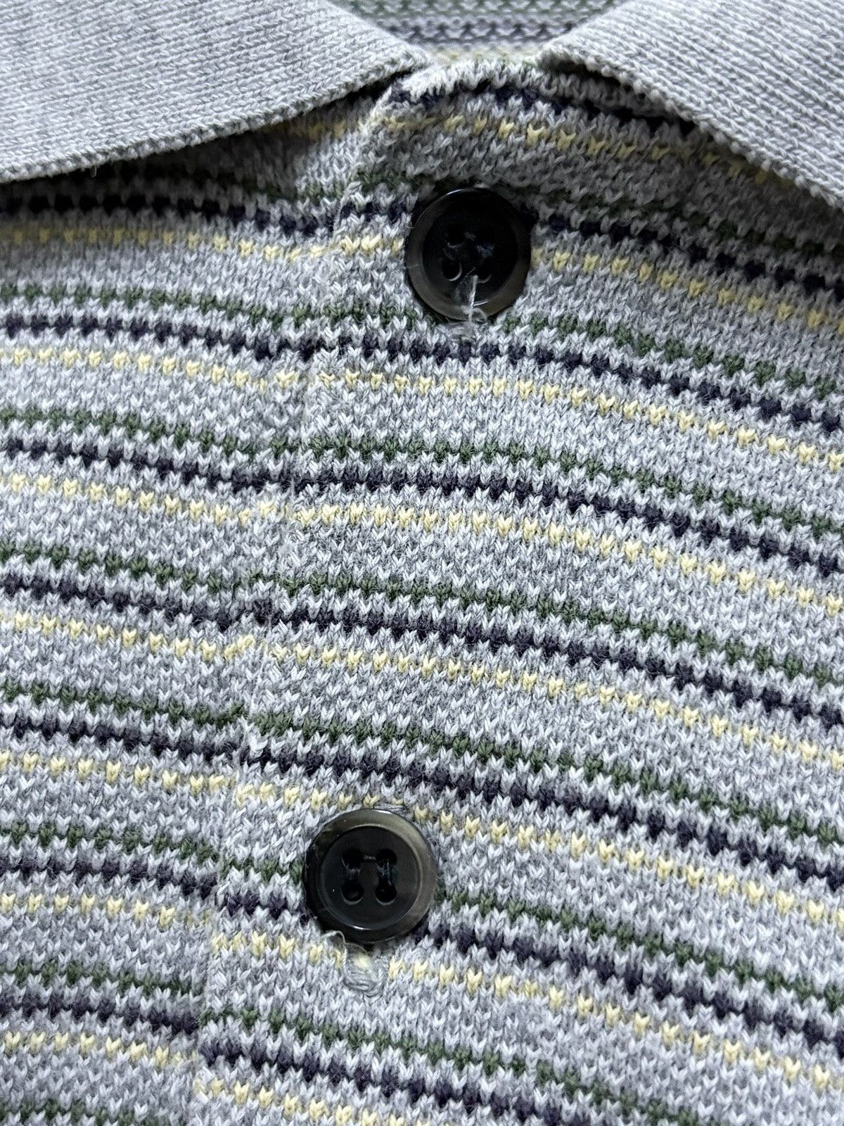 Issey Miyake 2000's iM Issey Miyake Stripe Pattern Grey Polo Shirt Size US L / EU 52-54 / 3 - 4 Thumbnail