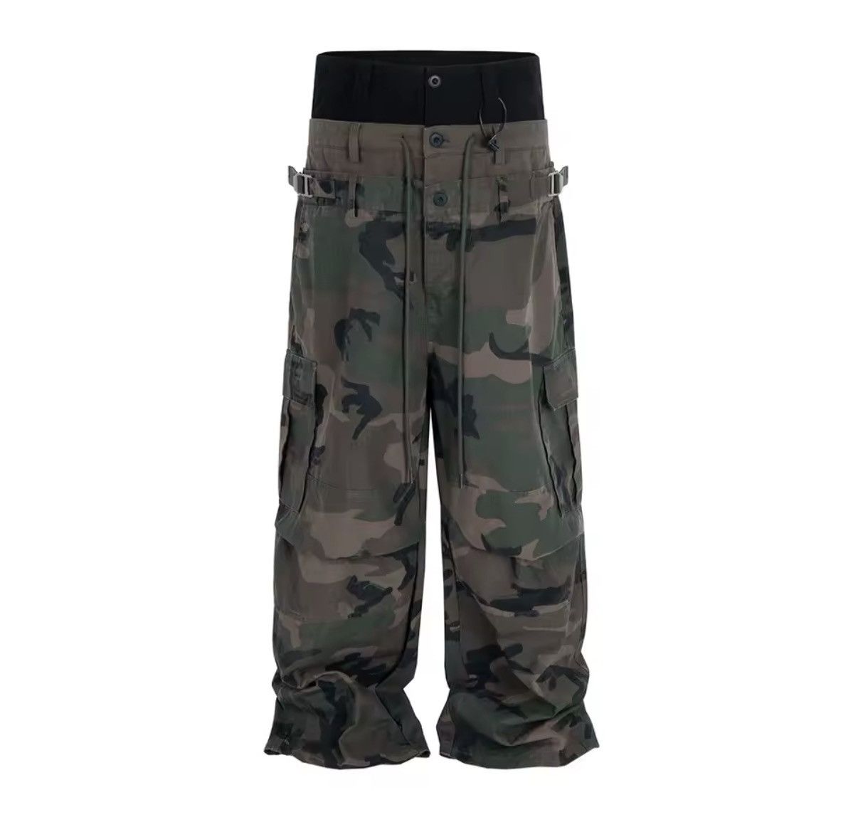Other Camouflage Three Waisted Patchwork Baggy Streetwear Pants Size US 33 - 1 Thumbnail