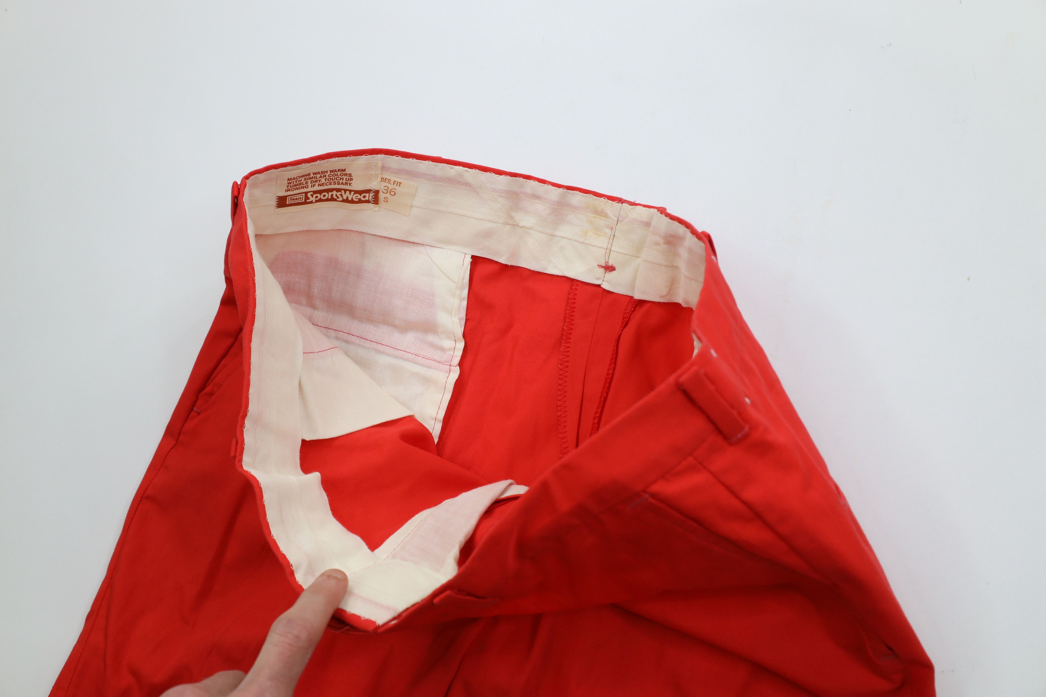 Vintage Vintage 70s Streetwear Flared Wide Leg Chino Pants Red USA Size US 36 / EU 52 - 9 Thumbnail