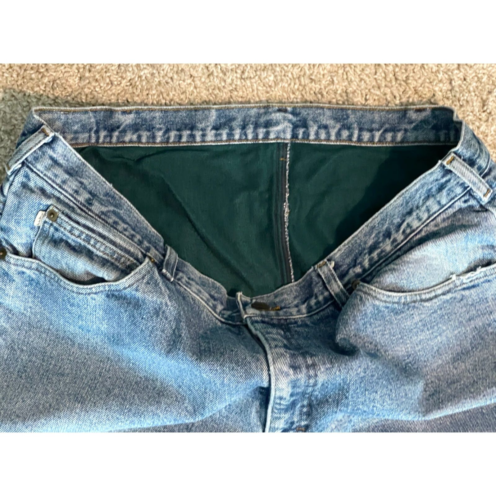 Vintage L.L. Bean Jeans Classic Fit Fleece Lined 38x35 Green Lined Mens Size US 38 / EU 54 - 4 Thumbnail