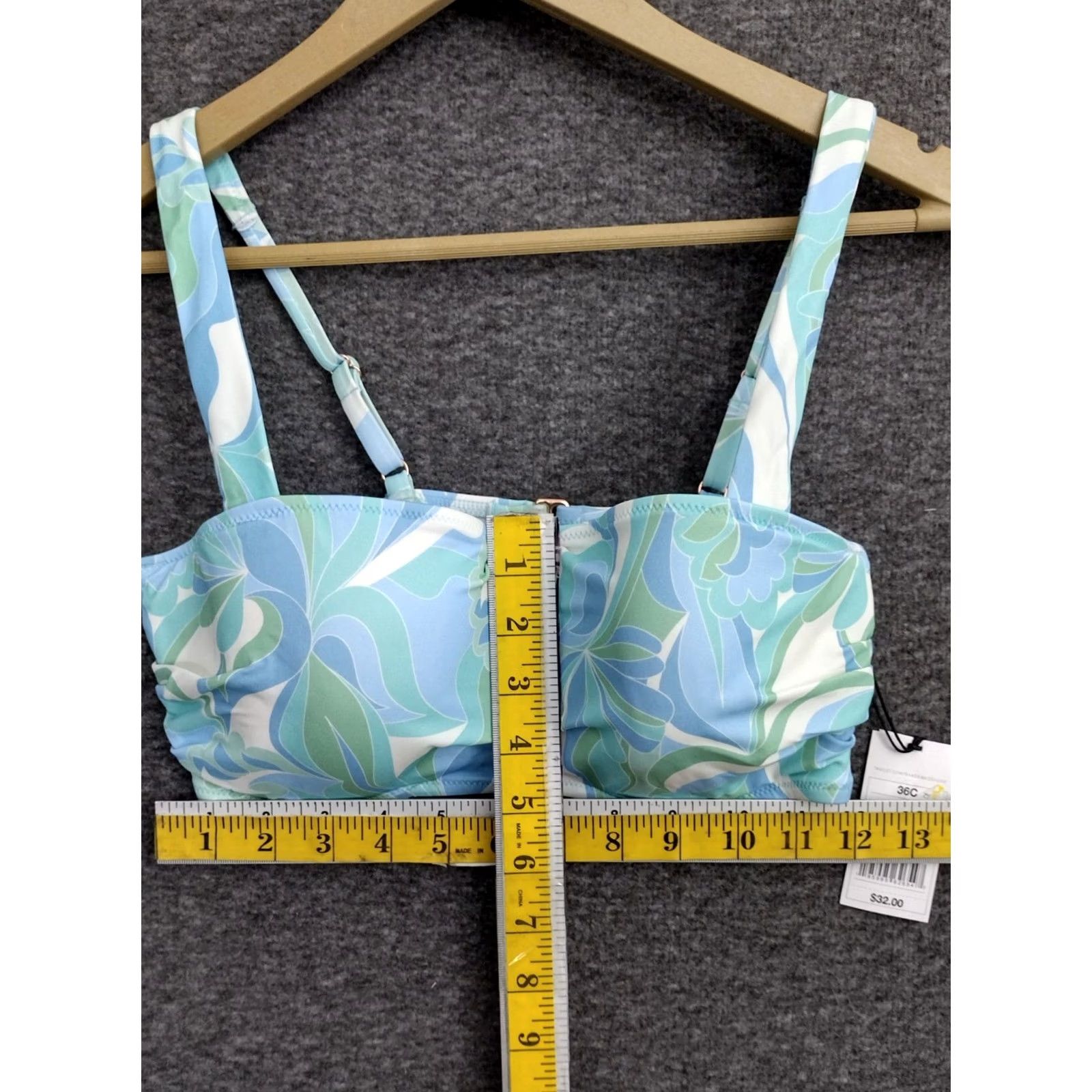Vintage Shade & Shore Women's Lift Bralette Top Blue Floral Print Shirt? (Not Vintage) 36C/36 Blue Floral Shade & Shore Women Top Beach 90s? Size XS / US 0-2 / IT 36-38 - 4 Thumbnail