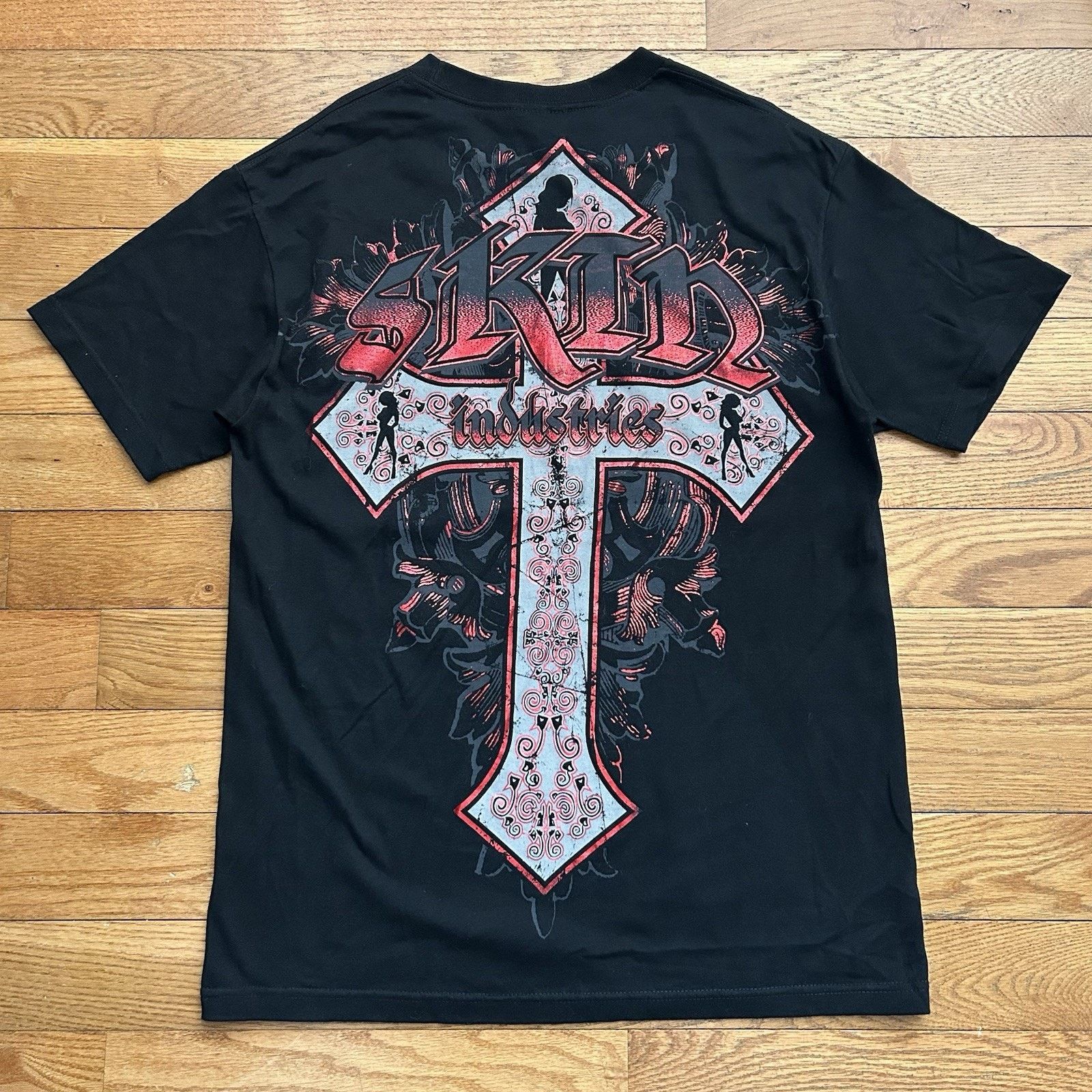 Y2K Skin Industries Big Cross Shiny Double Sided Tee Shirt