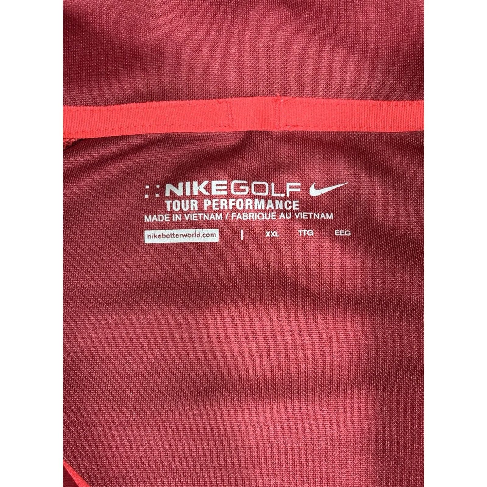 Nike Nike Golf Polo Shirt Men’s XXL Red Geometric Herringbone Dri-Fit Tour Performance Shirts Polo Shirts Shirt Mens Nike Golf Size US XXL / EU 58 / 5 - 3 Thumbnail
