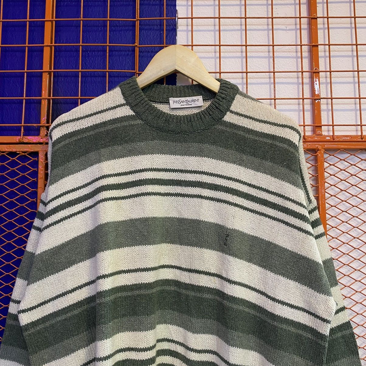 Yves Saint Laurent Vintage YvesSaintLaurent Sweater Knitwear Stripes Size US L / EU 52-54 / 3 - 2 Thumbnail