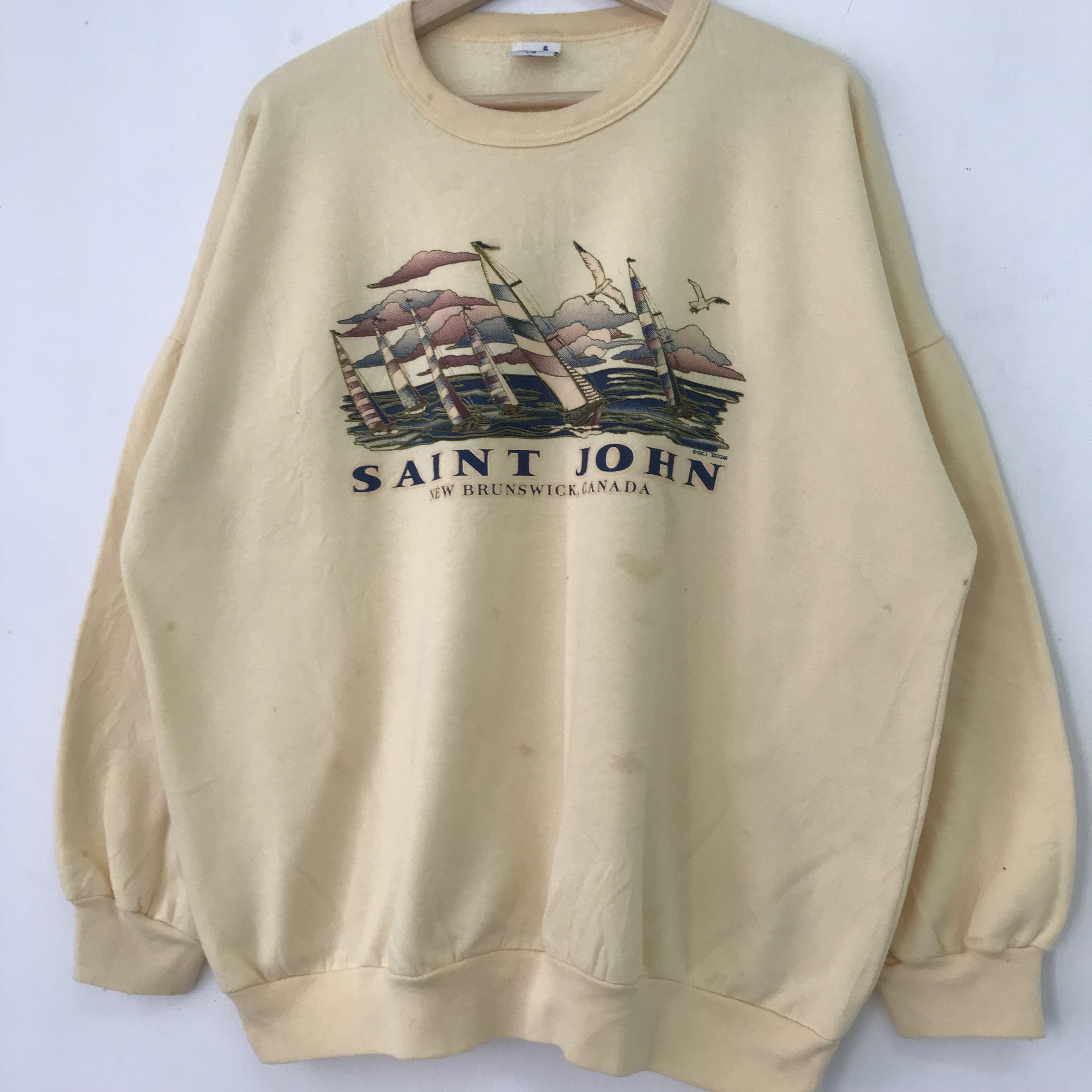Vintage Vintage Saint John New Brunswick Yellow Sweatshirt - L Size US L / EU 52-54 / 3 - 3 Thumbnail