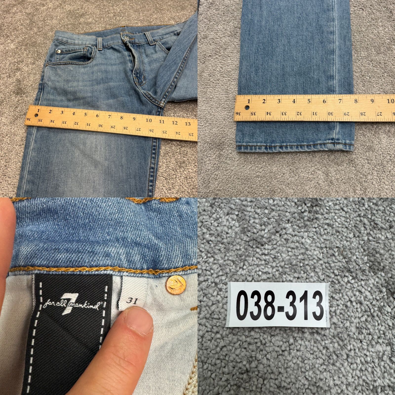 7 For All Mankind 7 For all Mankind Jeans Mens 31x33 Blue Medium Wash Denim Straight Casual B Size US 31 - 10 Thumbnail