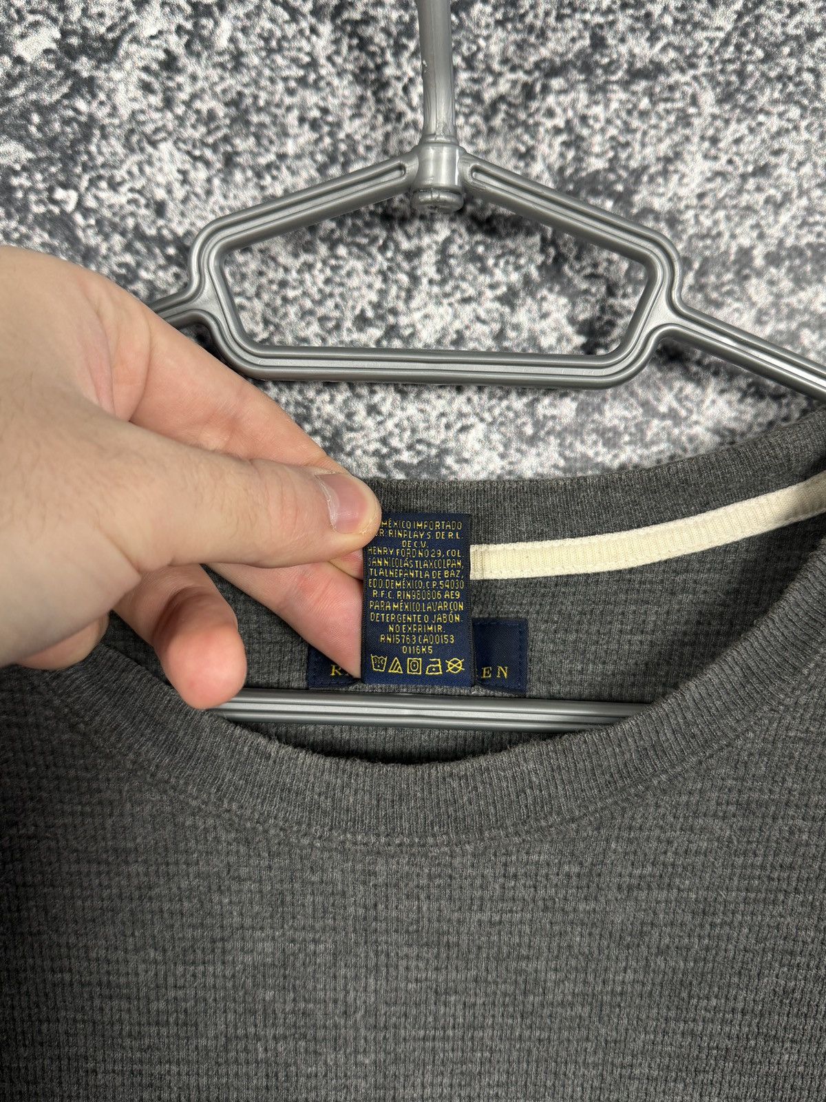 Polo Ralph Lauren Polo Ralph Lauren Basic Waffle T-Shirt Pony Logo Gray XL Size US XL / EU 56 / 4 - 8 Thumbnail