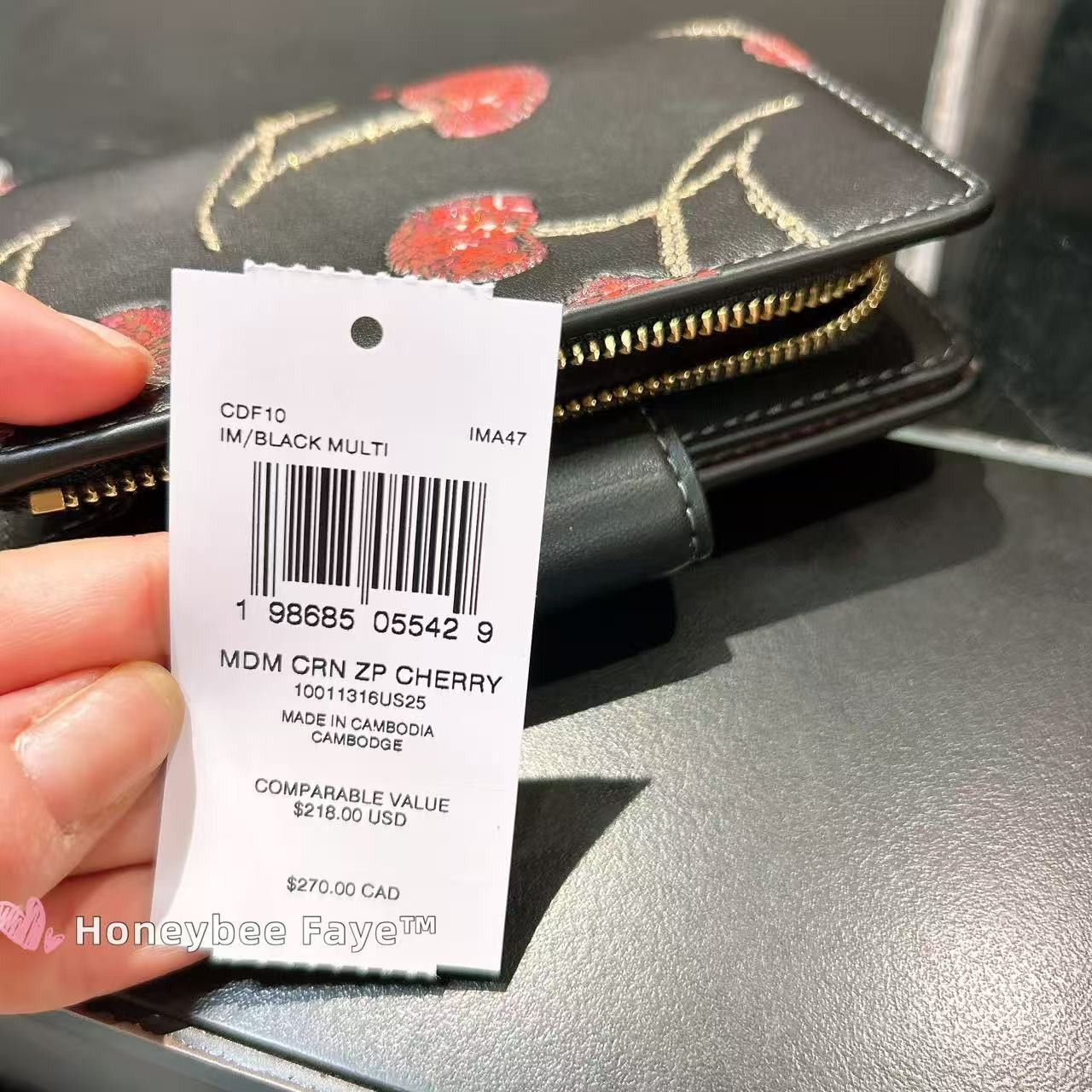 Coach NWT Coach Medium Corner Zip Wallet With Cherry Print CDF10 Size ONE SIZE - 5 Thumbnail