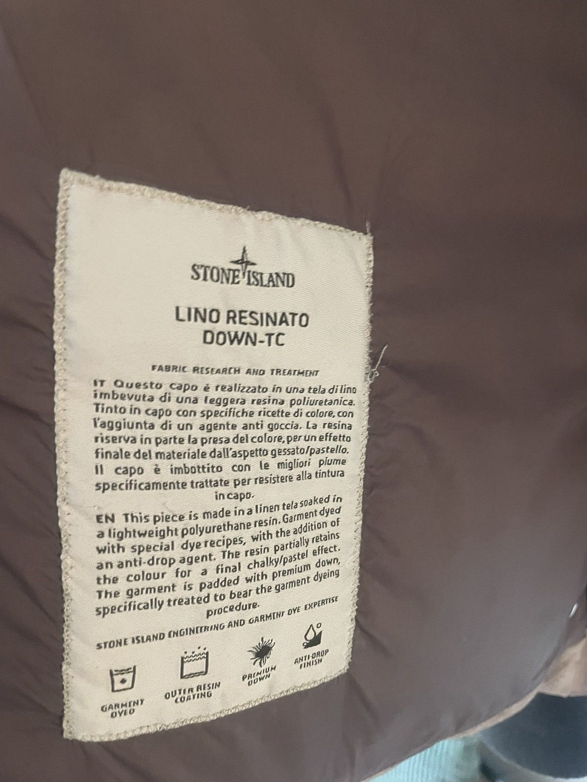 Stone Island Lino Resinato Down tc