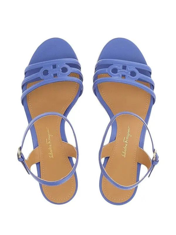 Salvatore Ferragamo o1y0426 Buckle-fastening Ankle Strap Sandals in Blue Size US 5 / IT 35 - 4 Thumbnail