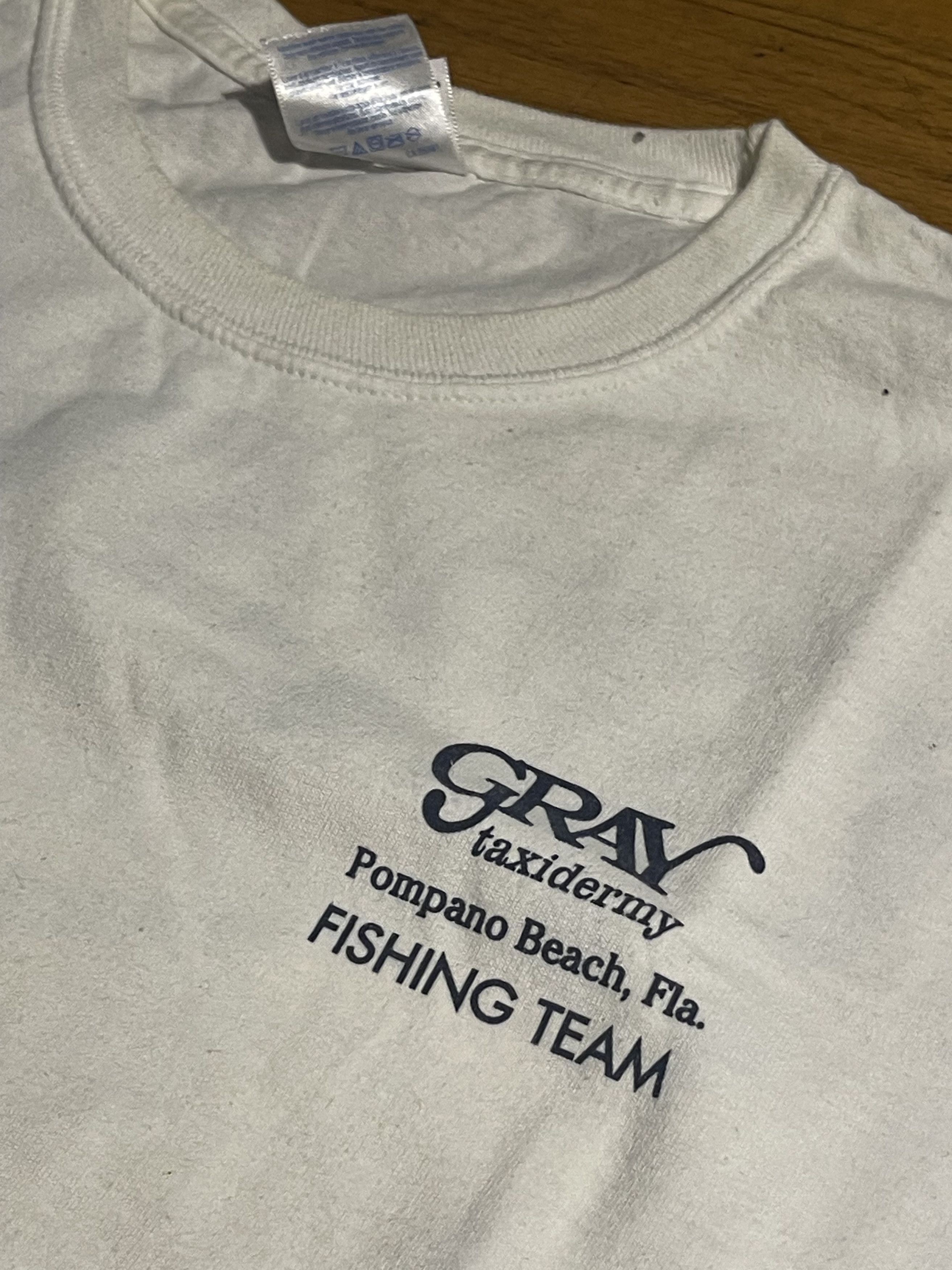 Vintage Vintage Gray Taxidermy Fishing Team Longsleeve Size US L / EU 52-54 / 3 - 5 Thumbnail