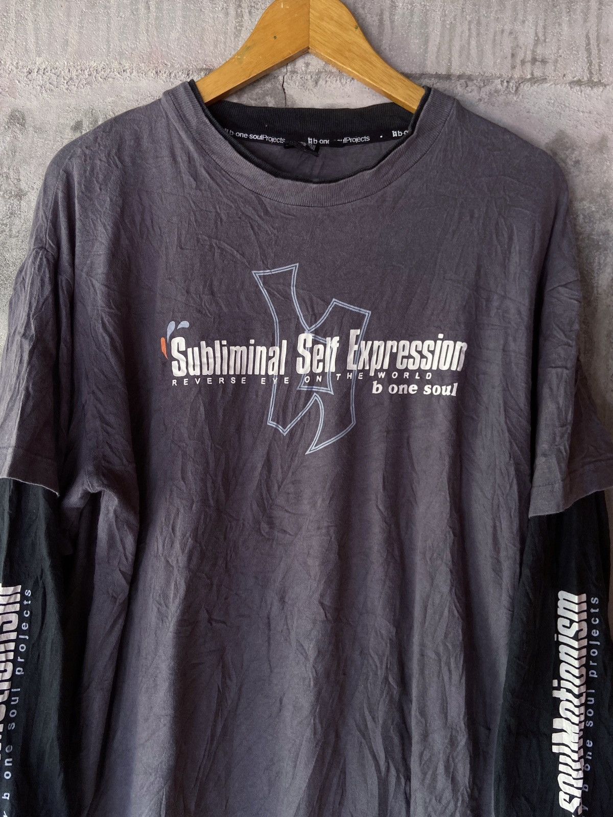Japanese Brand DOUBLE LAYER SUBLIMINAL SELF EXPRESSION LONG SLEEVE Size US L / EU 52-54 / 3 - 7 Thumbnail