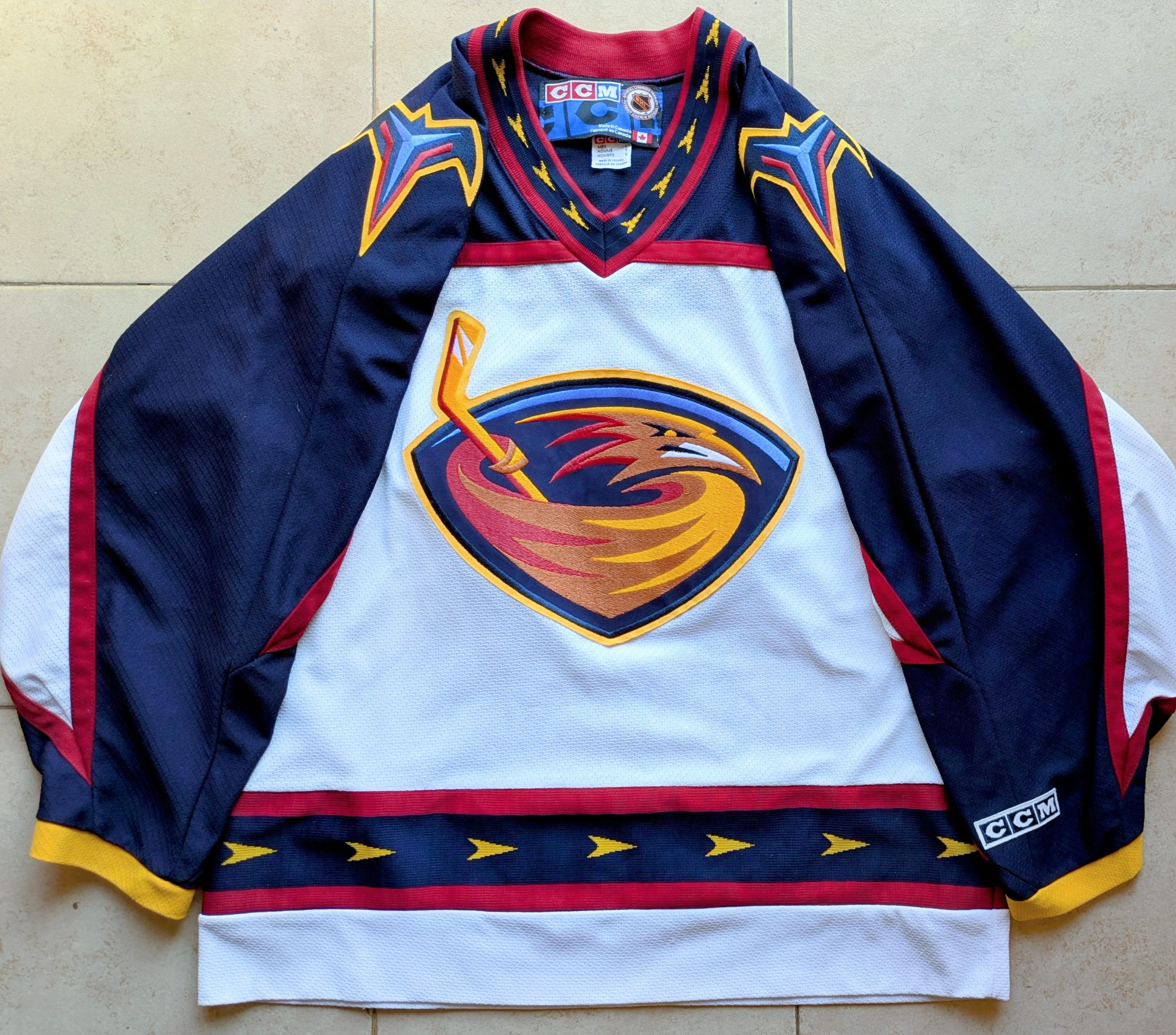 Ccm Atlanta Thrashers 90s CCM jersey L home NHL hockey vintage Size US L / EU 52-54 / 3 - 1 Thumbnail