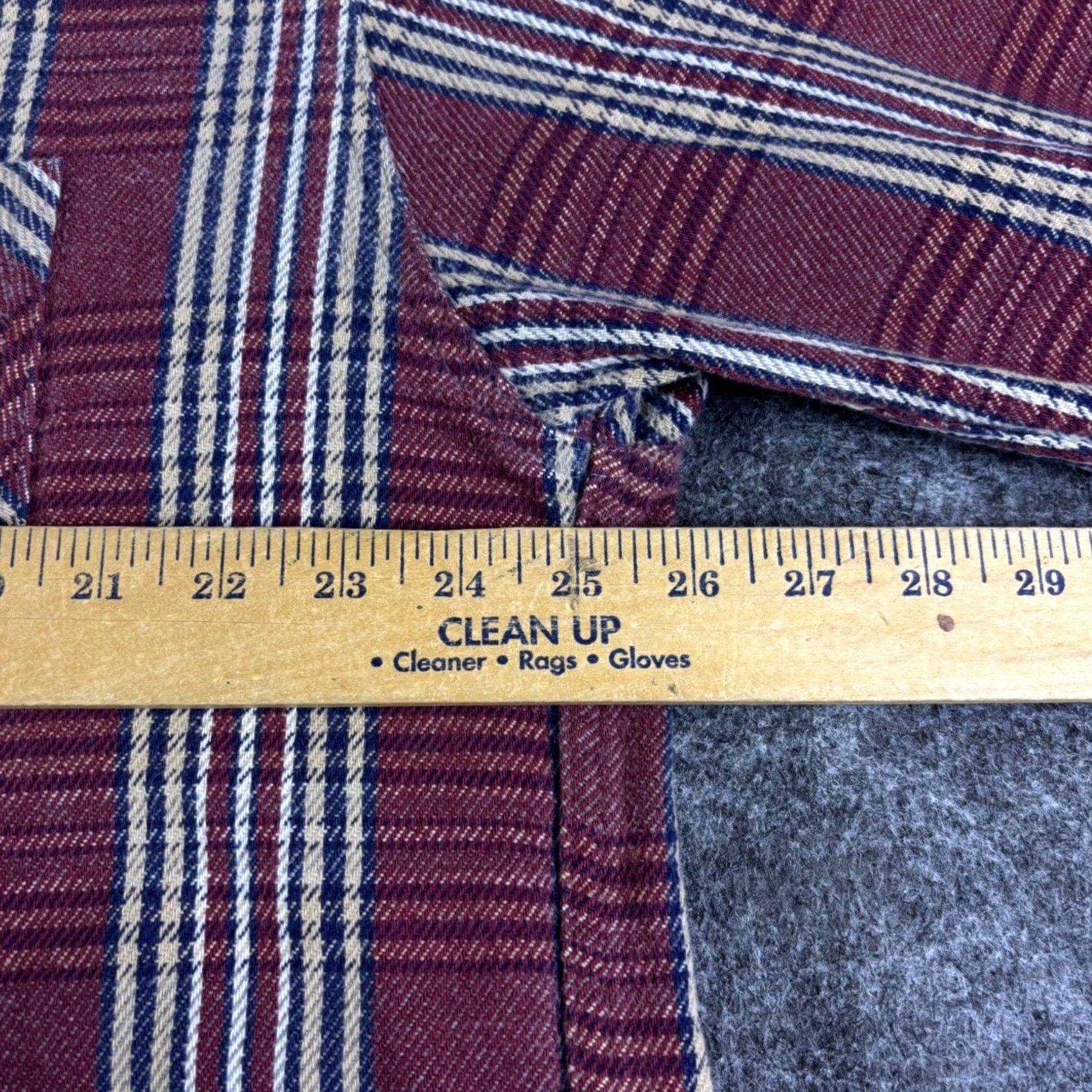 Vintage St. John's Bay Heavyweight Flannel Shirt Mens XLT Tall Burgundy Plaid Cotton Work Size US XL / EU 56 / 4 - 4 Thumbnail