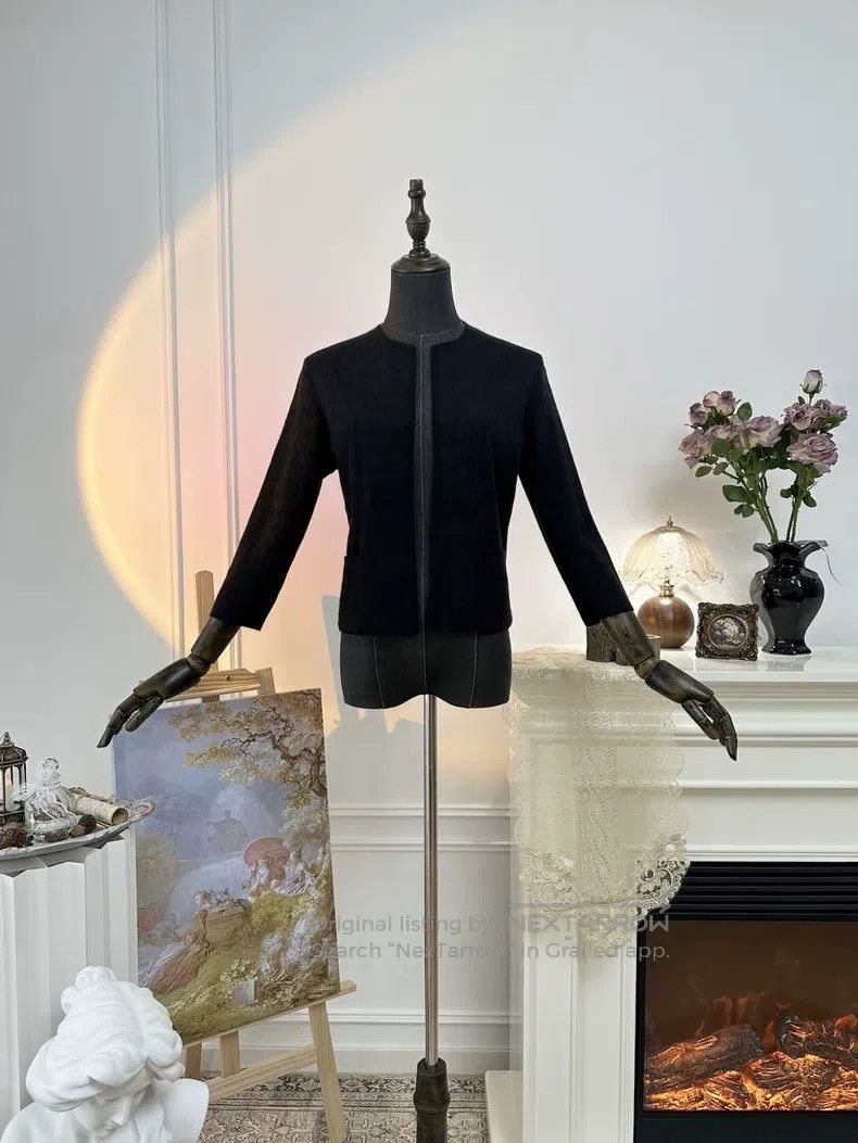 Hermes Hermes Cashmere Knit Open Front Long Sleeve Jacket - Dark Size M / US 6-8 / IT 42-44 - 1 Thumbnail
