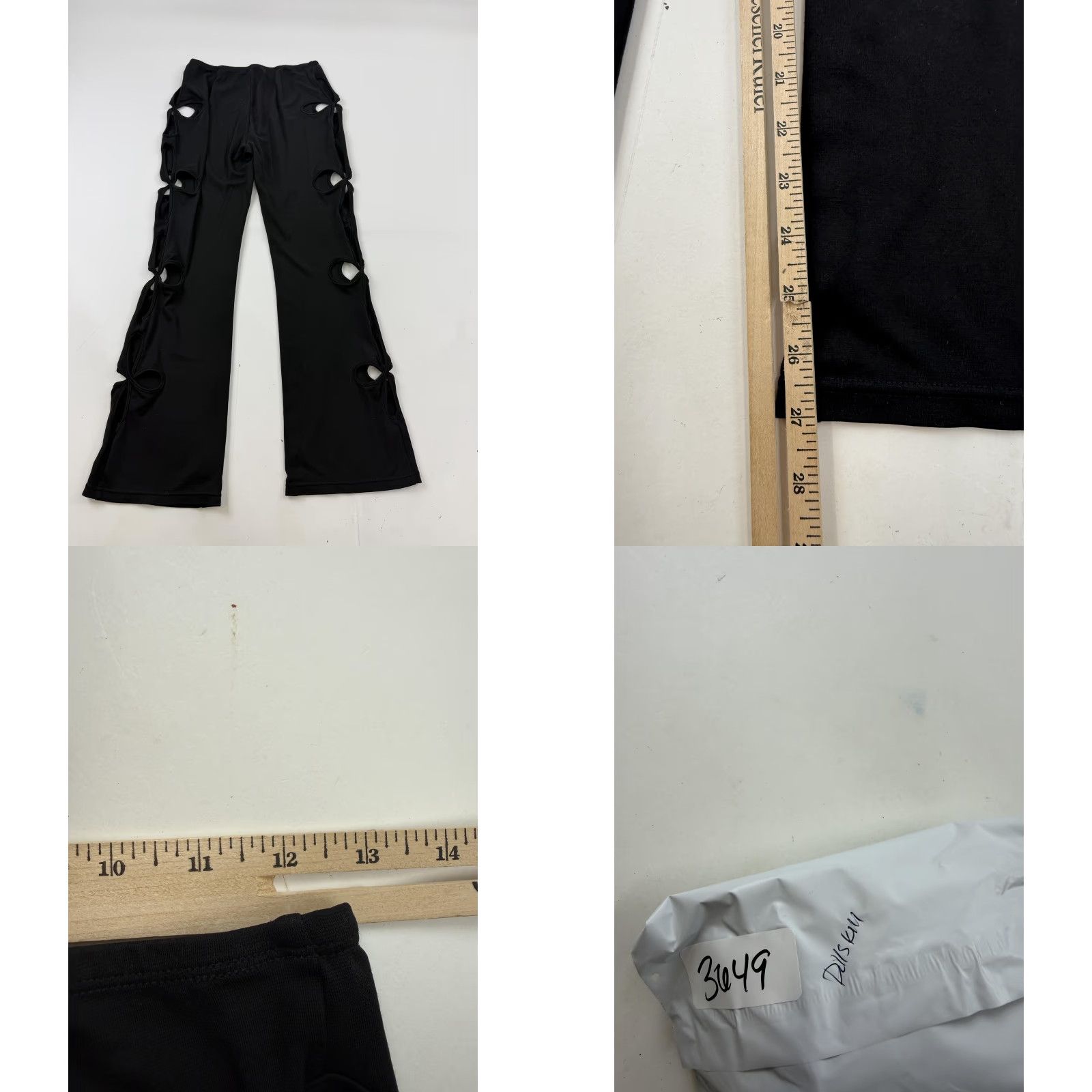 Vintage CLUBEXX Pants Womens L Black Cutout Side Strap Jegging Straight Party Clubwear Size 36" / US 14 / IT 50 - 8 Thumbnail