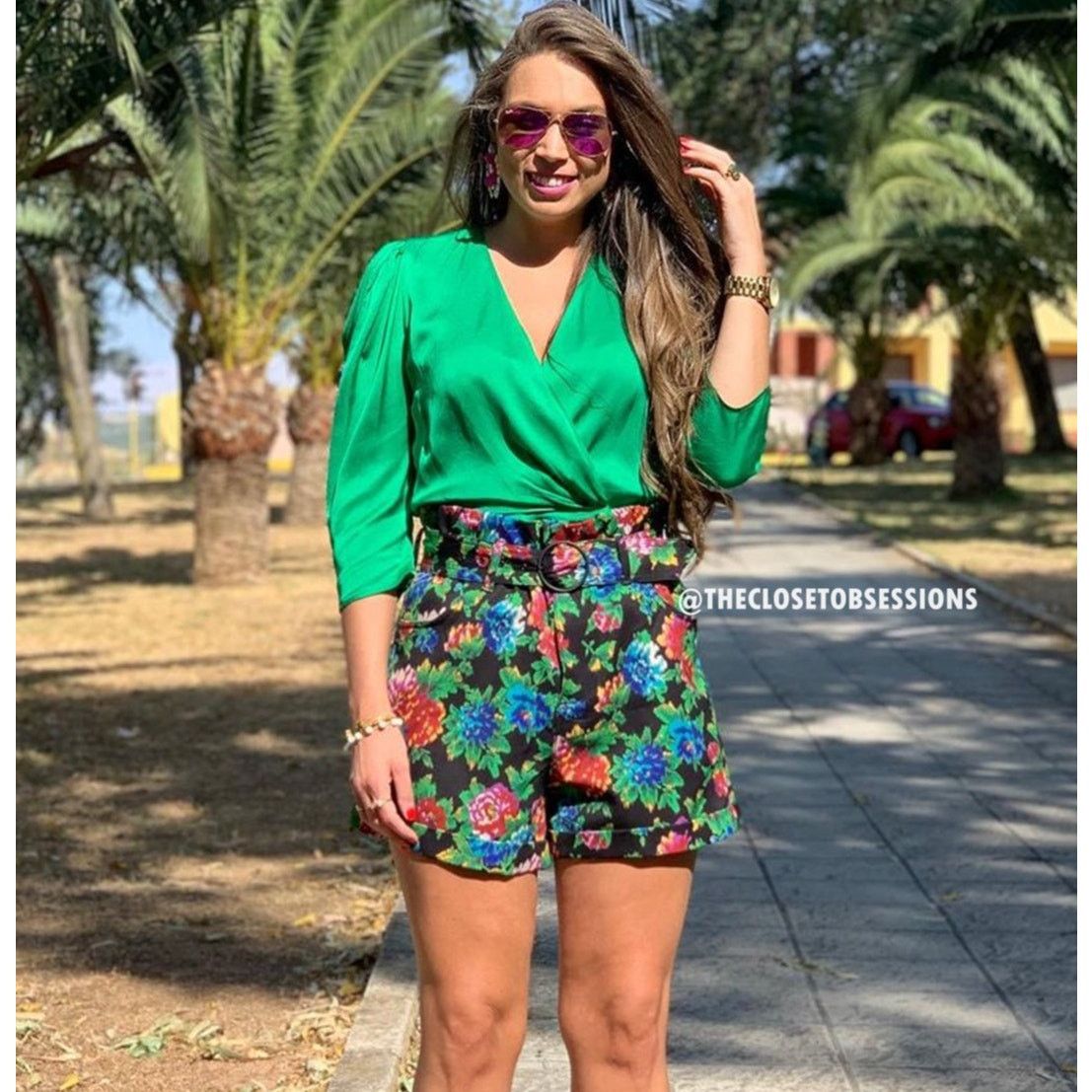 ZARA Floral Print Paperbag Shorts NWT