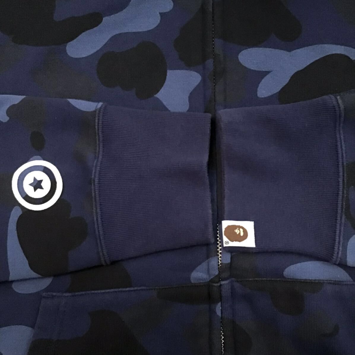 Bape BAPE Shark full zip hoodie blue camo a bathing ape Size US M / EU 48-50 / 2 - 7 Thumbnail