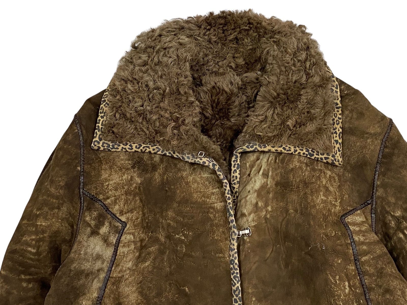 Vintage Vintage Shearling Fur Jacket with Leopard Trim Size M / US 6-8 / IT 42-44 - 5 Thumbnail