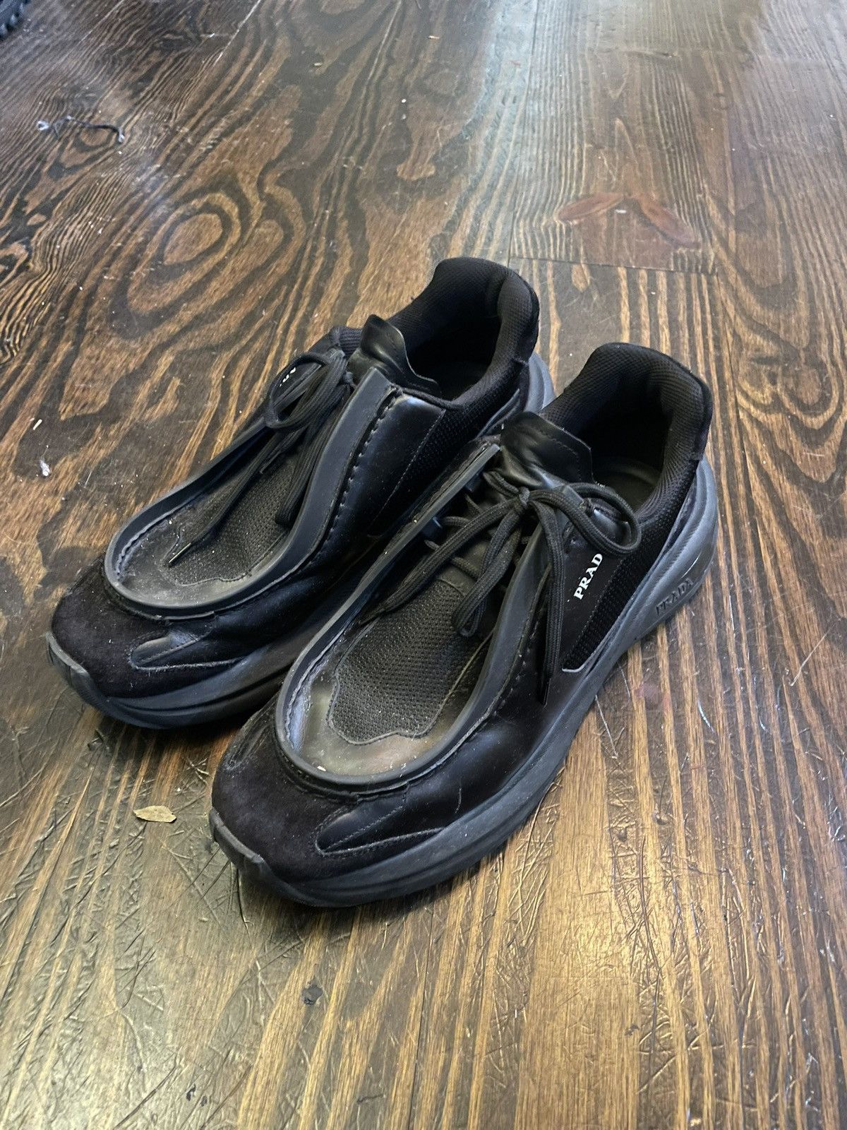 Prada Prada Systeme Leather/Mesh Sneakers Size US 11 / EU 44 - 3 Thumbnail