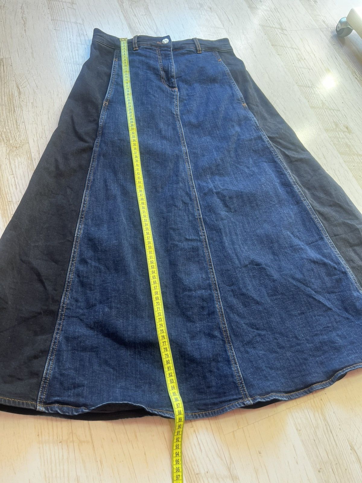 ME+EM ME+EM Denim Midi Skirt A-Line Blue Black Size 8 Size 27" / US 4 / IT 40 - 14 Thumbnail
