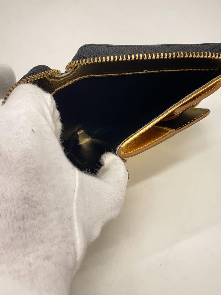 Wallet Engrave Logo Inside Round Zip Bi-fold Black