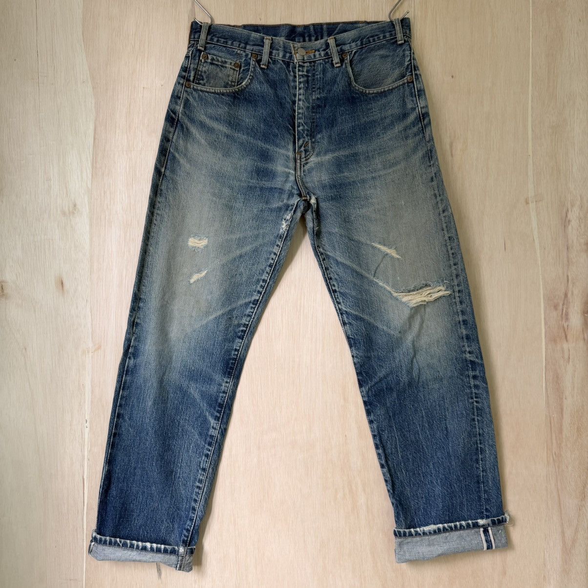 Levi's Vintage Levis Selvedge Big E jeans 502XX Japan Size US 33 - 2 Thumbnail
