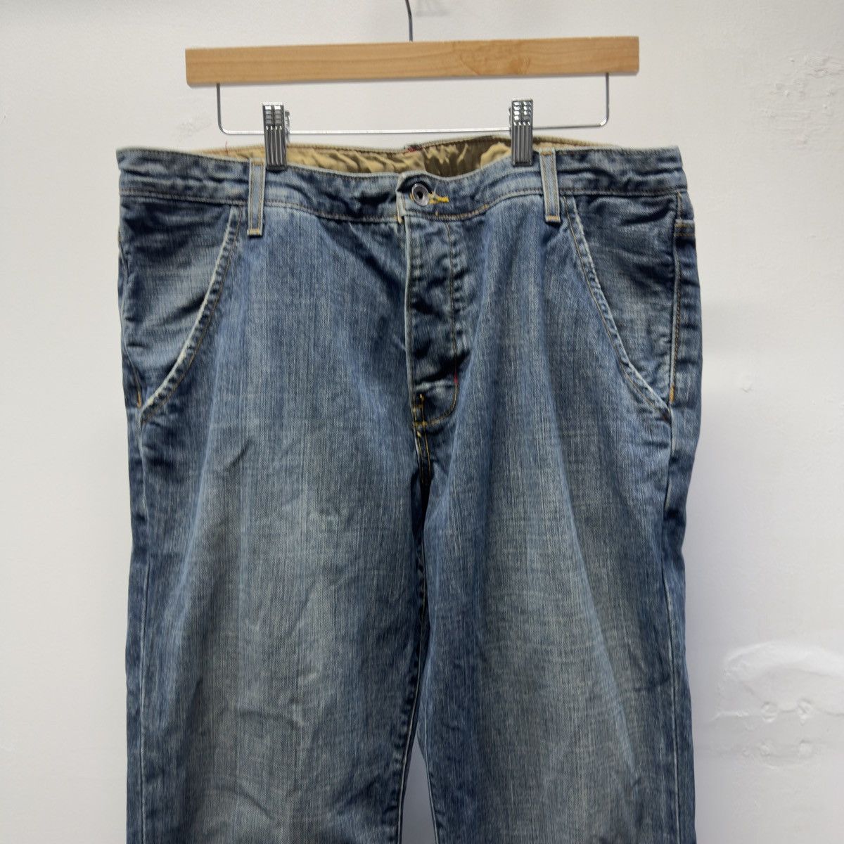 Vintage Banana Republic Faded Jeans ERD Grunge Chrome Mud Wash Size US 36 / EU 52 - 3 Thumbnail