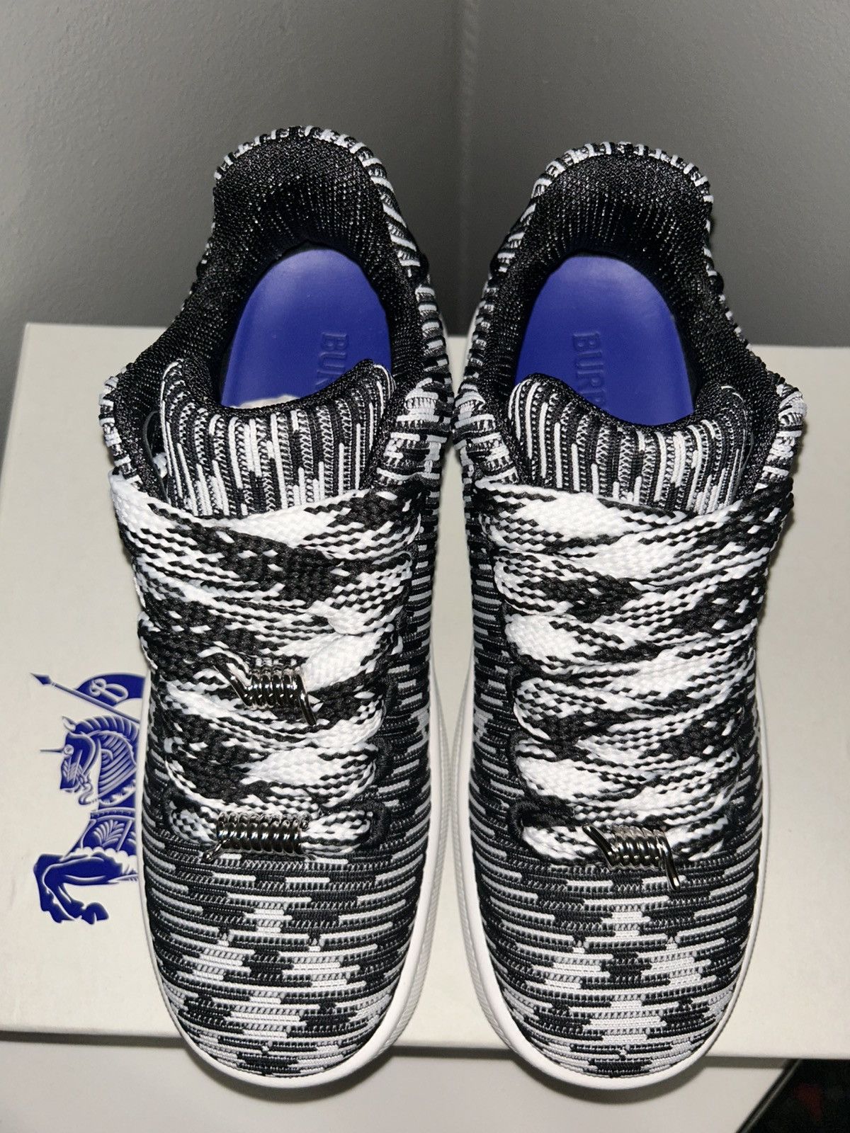 Burberry Burberry Box Knit Black Check Low Top Sneakers Size 39 Size US 7.5 / EU 40-41 - 7 Thumbnail