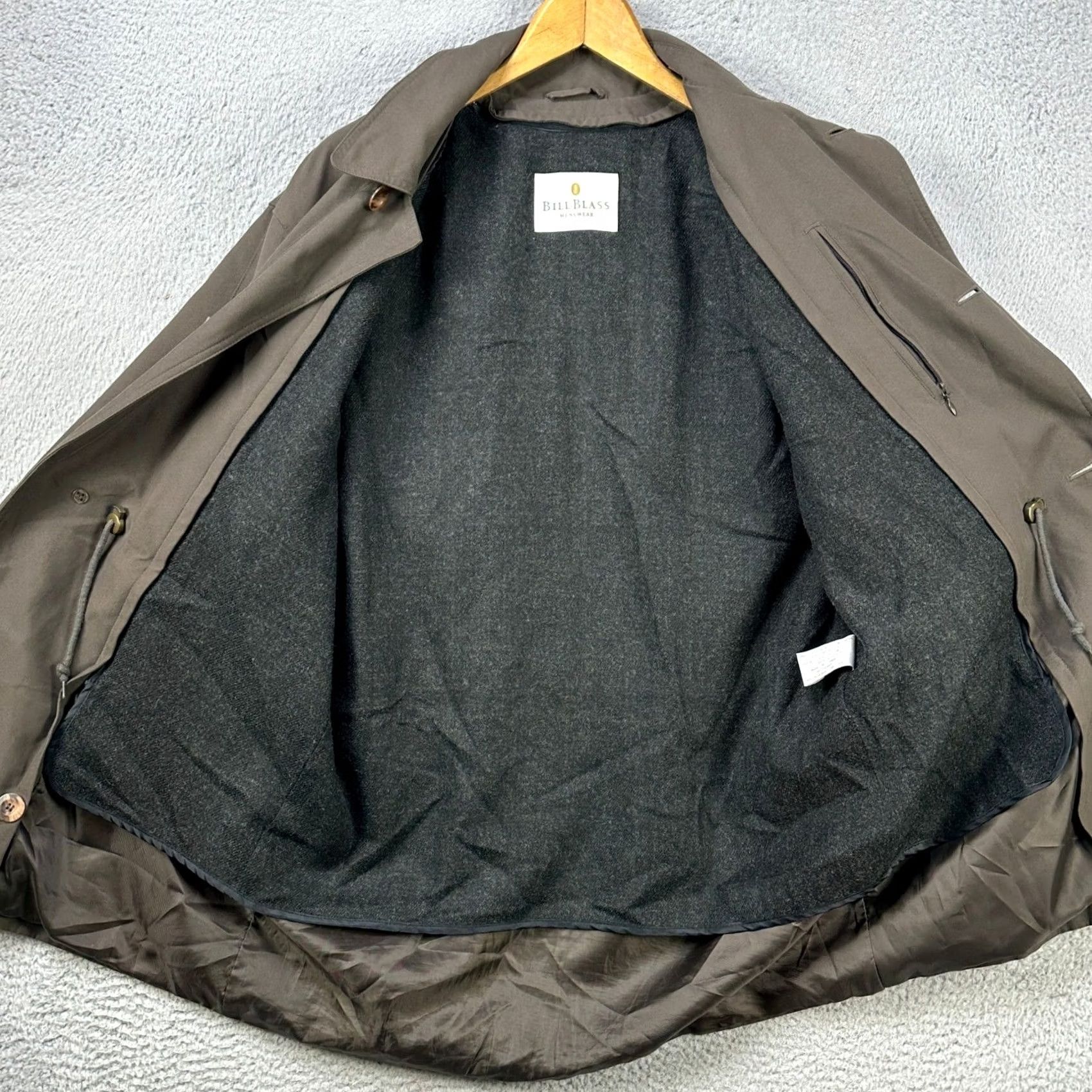 Bill Blass Bill Blass Mens Brown Full Zip Wool Lined Field Coat Trench Coat Size M Size US L / EU 52-54 / 3 - 4 Thumbnail
