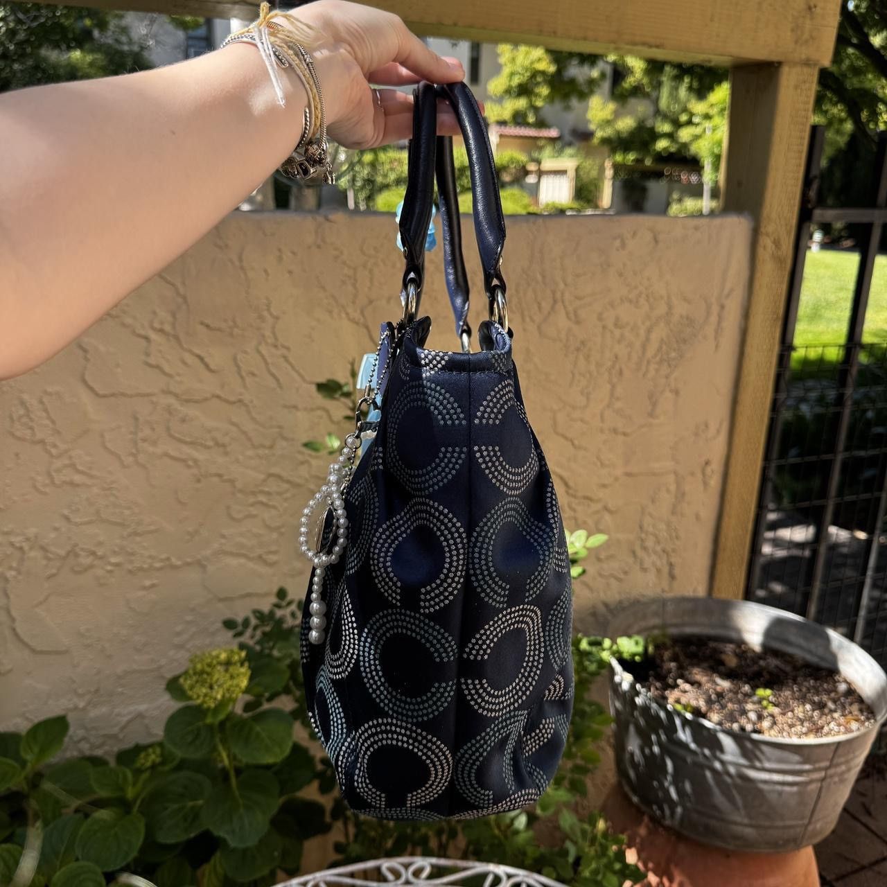 Coach Y2K Navy Coach Monogramed Tote Size ONE SIZE - 4 Thumbnail
