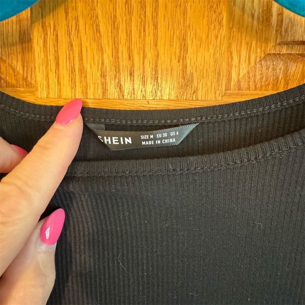 Shein Shein Women's Black Long Sleeve Adjustable Crop Top Size M Size M / US 6-8 / IT 42-44 - 3 Thumbnail