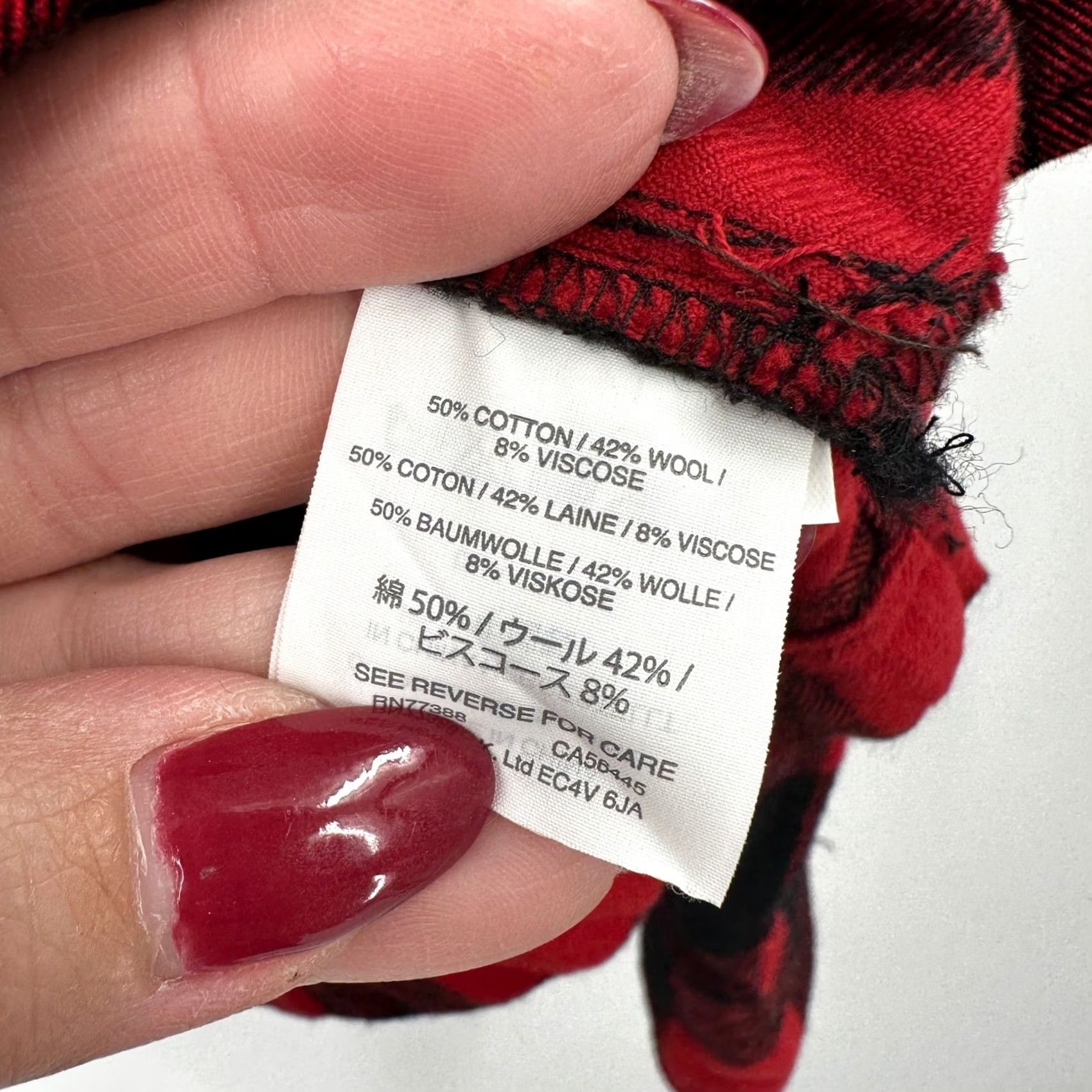 J.Crew J. Crew Womens Red Black Buffalo Plaid Cotton Wool Pullover Jacket Size S Size S / US 4 / IT 40 - 4 Thumbnail