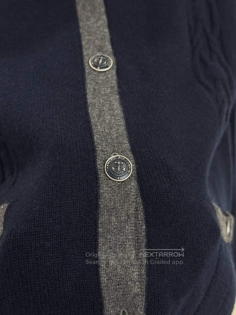 Chanel Chanel Dark blue and grey edges coat Size XS / US 0-2 / IT 36-38 - 4 Thumbnail