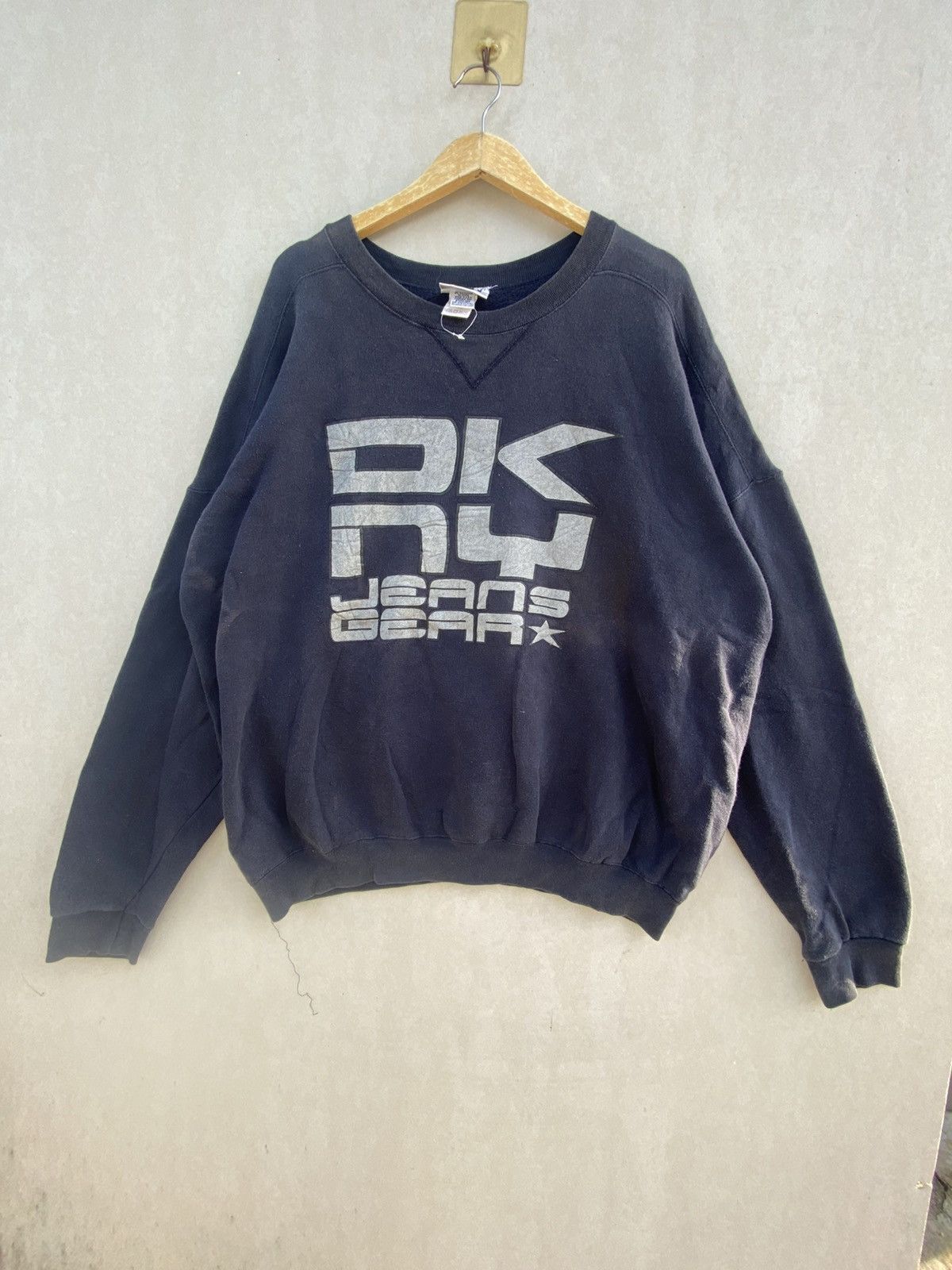 vintage 90s dkny Sunfaded sweatshirt big logo 3XL TB-01