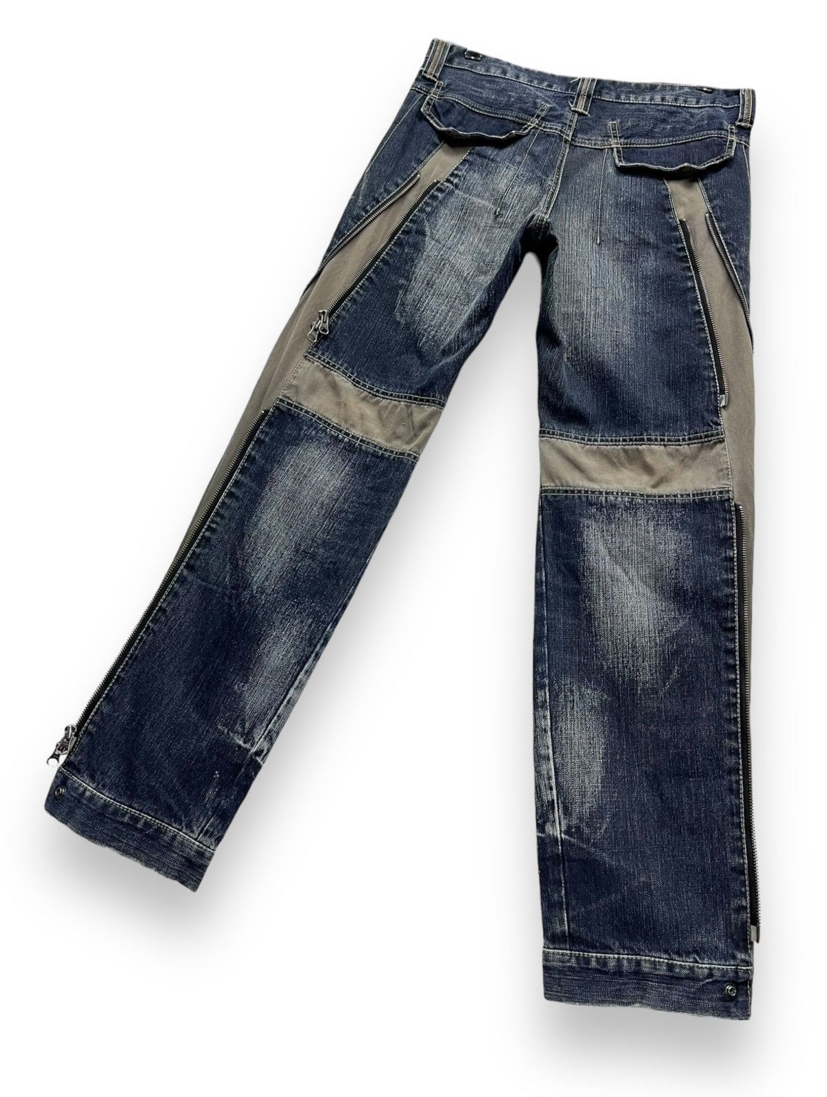 PPFM 🔥FYE🔥PPFM Punk MultiZipper Hybrid Denim Bush Pants Size US 30 / EU 46 - 12 Thumbnail