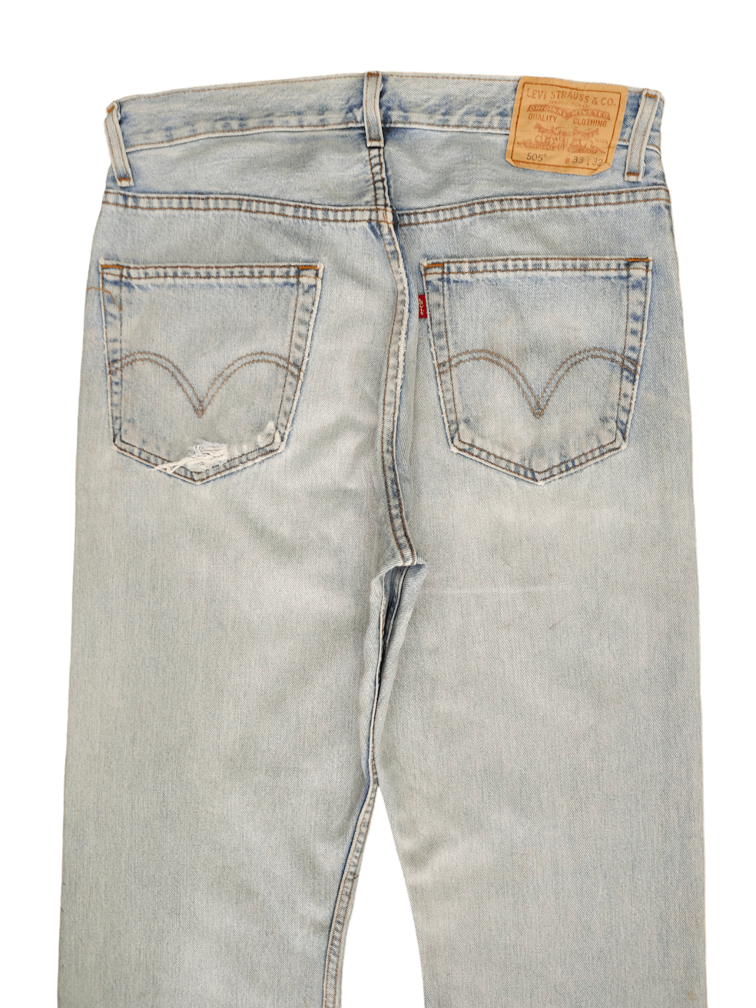 Levi's Size 33x32 Vintage Levis 505 Light Wash Jeans Regular Fit Size US 33 - 12 Thumbnail