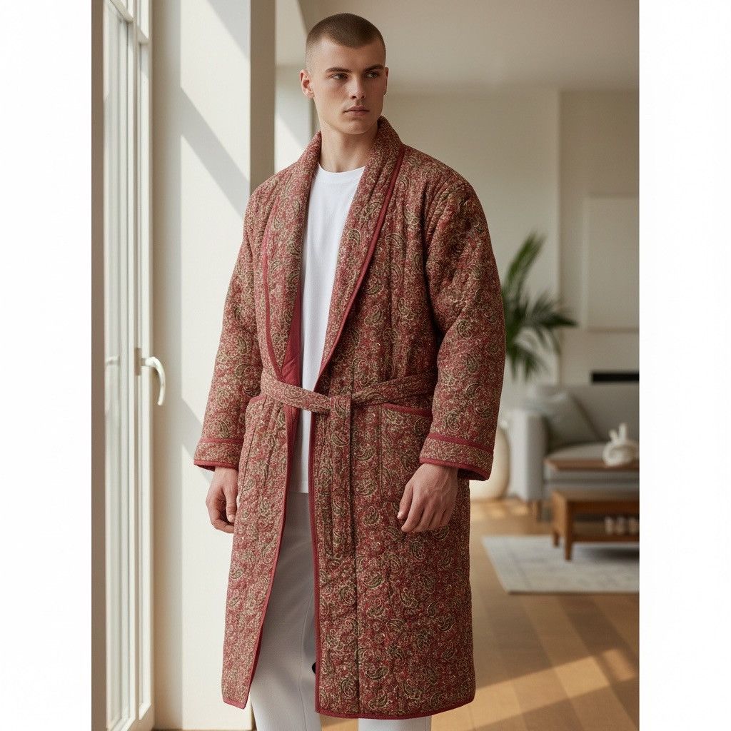 Japanese Brand Nakamurai kimono jacket Paisley Puffer Down Size US XL / EU 56 / 4 - 17 Thumbnail