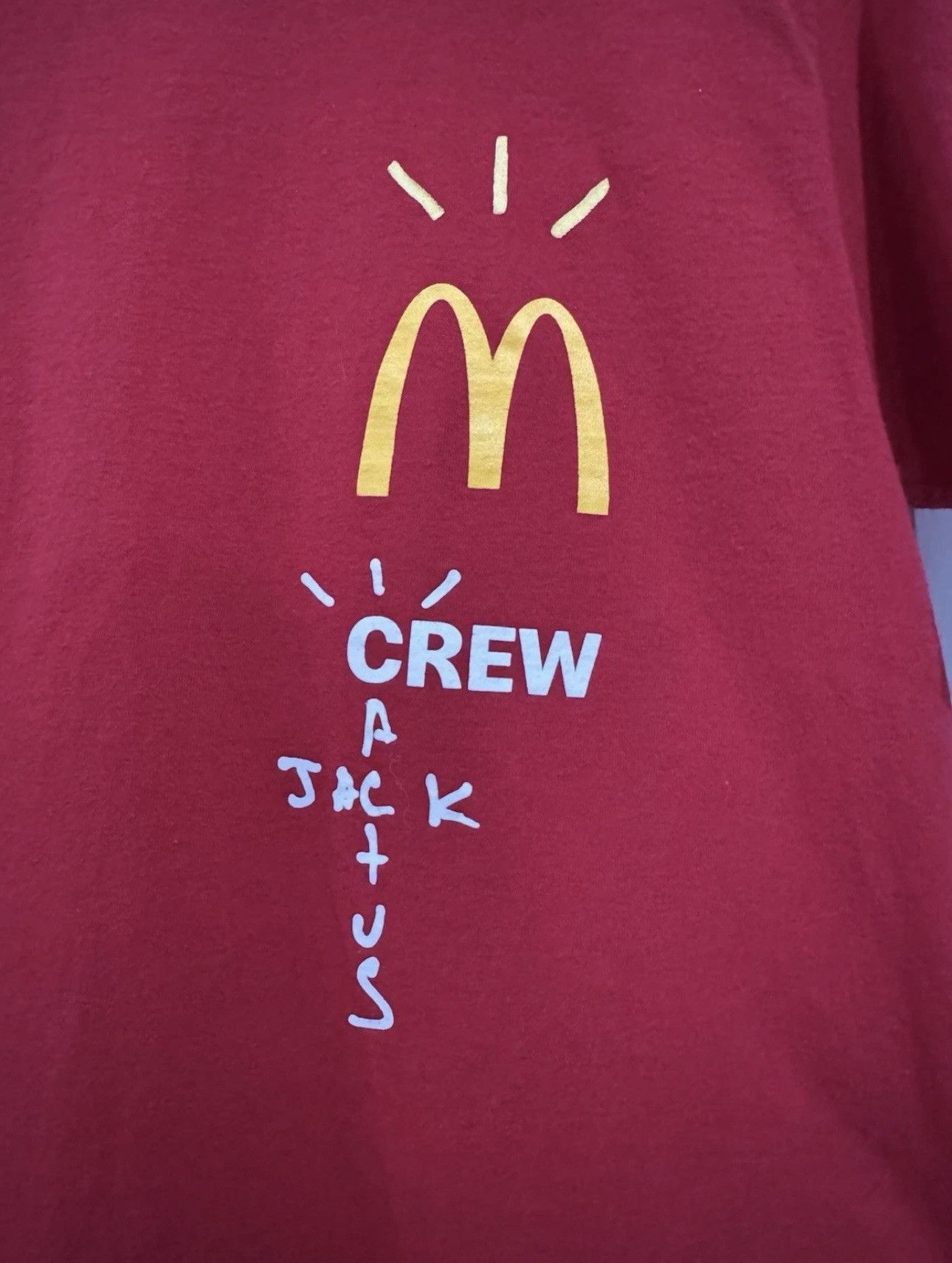 Travis Scott Travis Scott x McDonalds Crew Cactus Jack Red T Shirt Size M Size US M / EU 48-50 / 2 - 2 Thumbnail