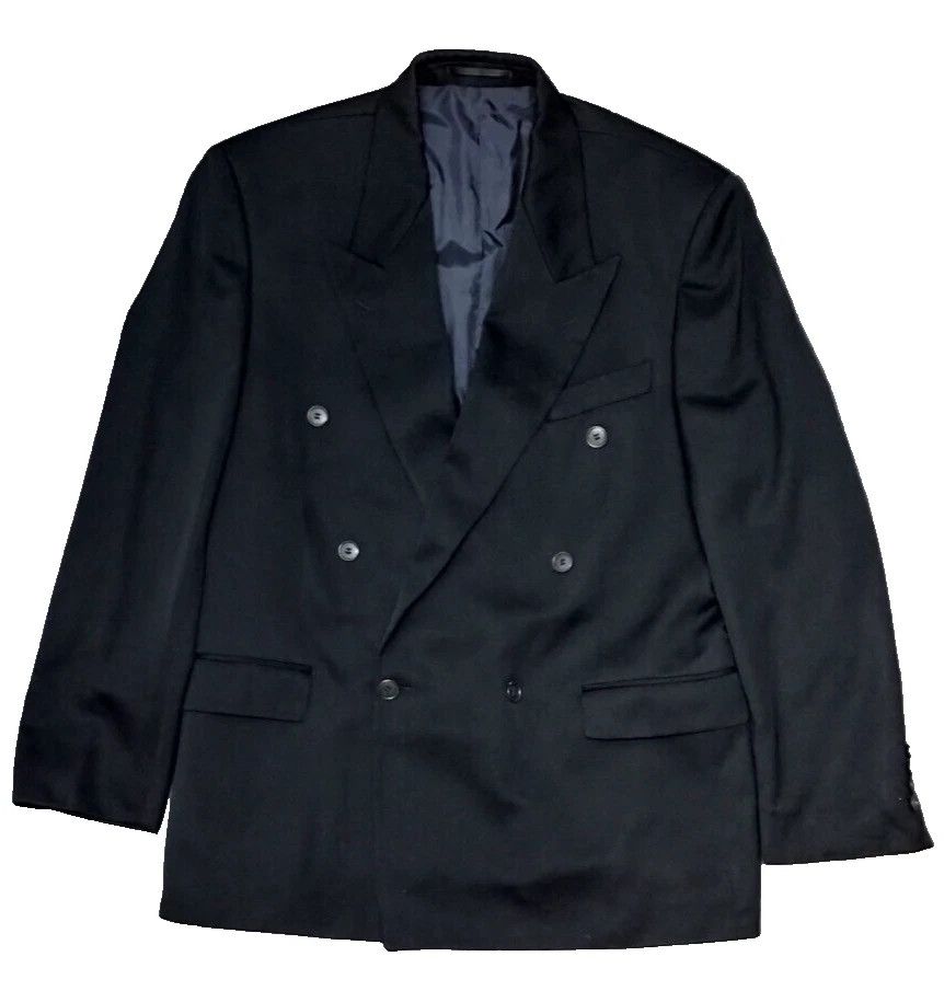Designer × Yves Saint Laurent YVES SAINT LAURENT Pour Homme Double Breasted Men Blazer Size 52R - 4 Thumbnail