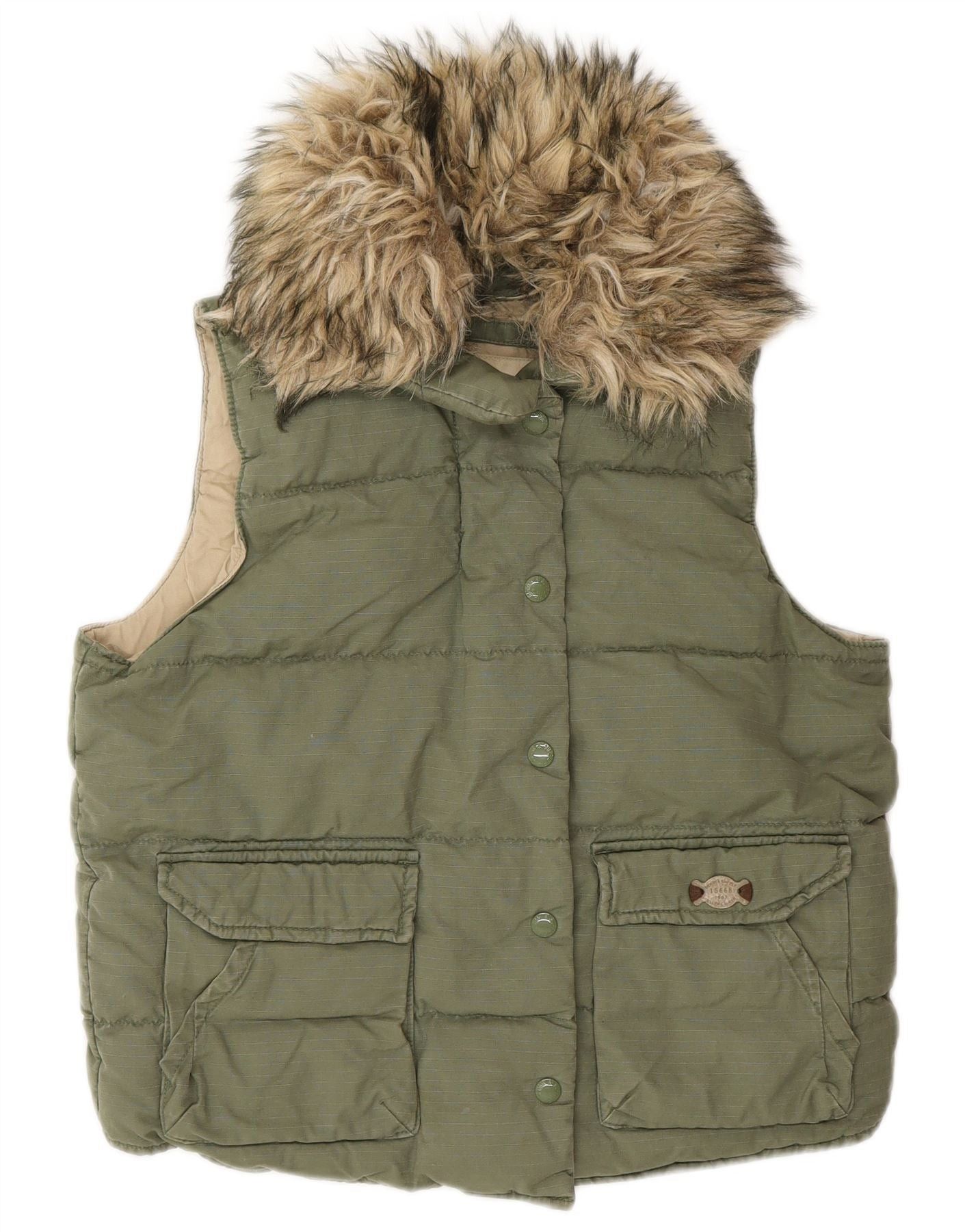 Ralph Lauren Womens Padded Gilet UK 10 Small Green Cotton Size S / US 4 / IT 40 - 1 Thumbnail
