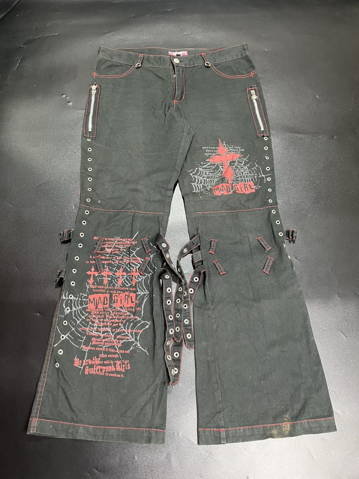 If Six Was Nine Japanese Flare Mad punk bondage Size US 31 - 2 Thumbnail