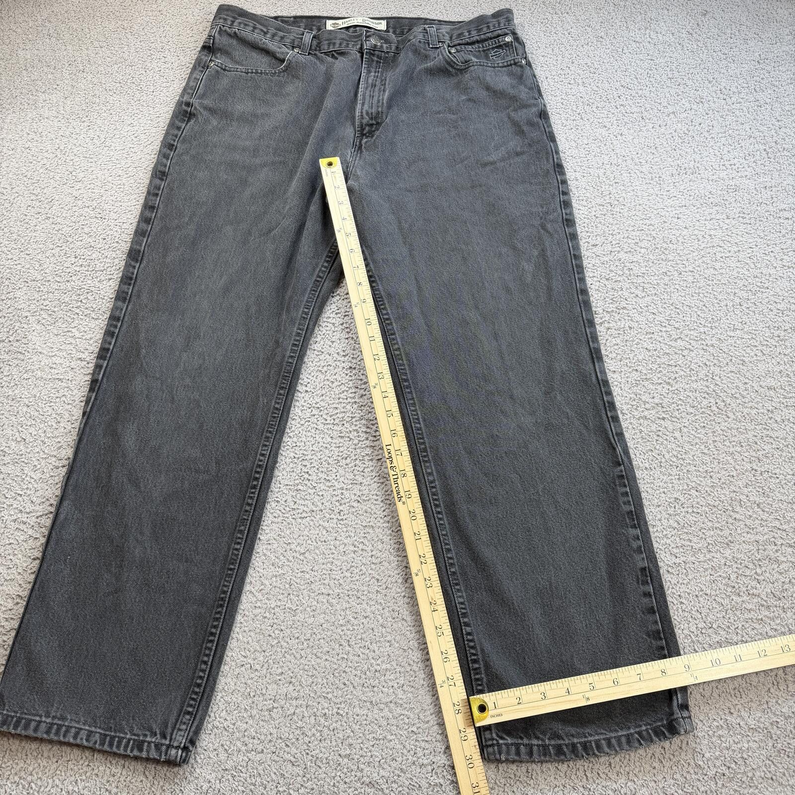 Harley Davidson Vintage Harley Davidson Black Denim Jeans Relaxed Y2K 36x30 Size US 36 / EU 52 - 4 Thumbnail